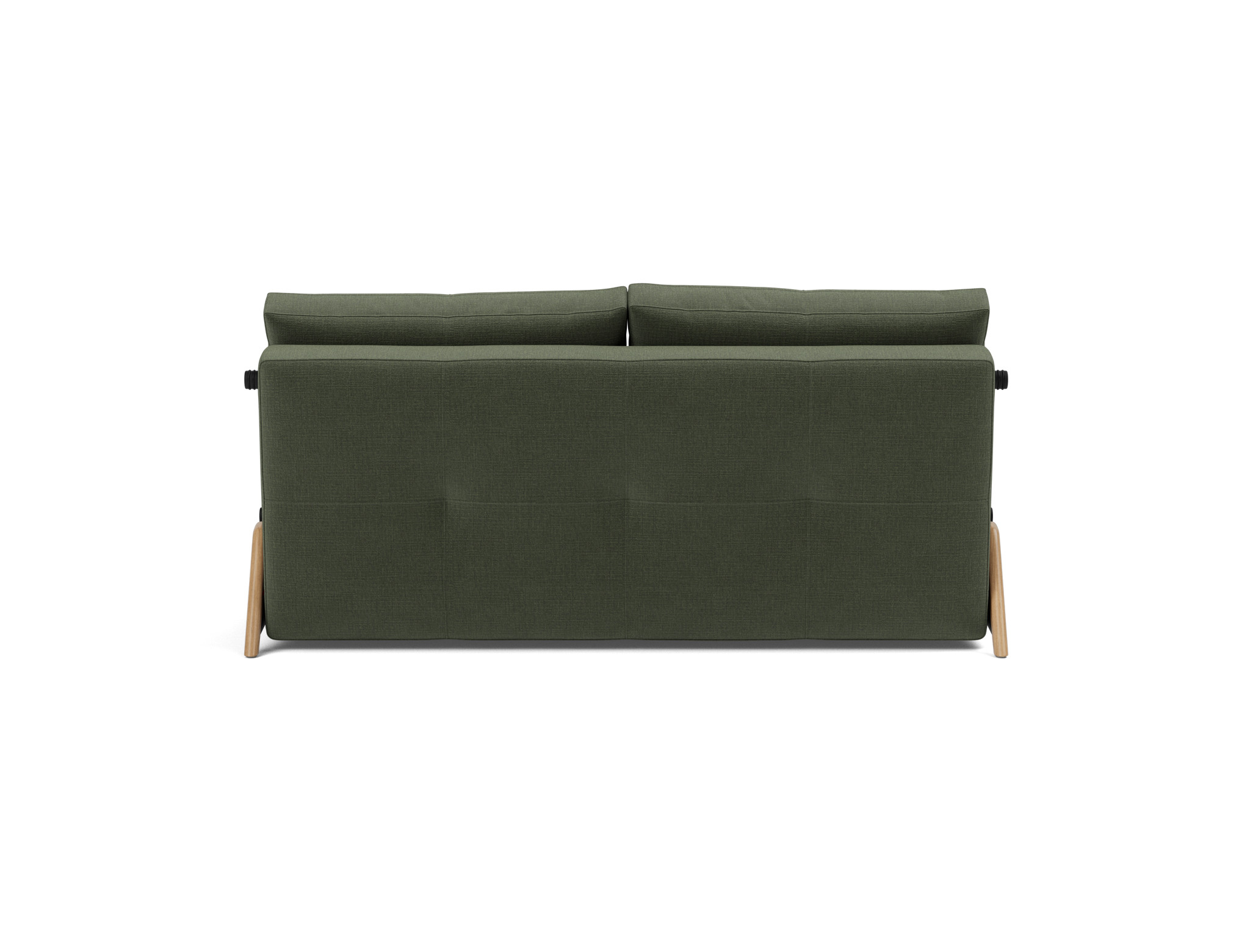 Schlafsofa Cubed 160 Chenille Esina 413-Olive-Green Beine Eiche