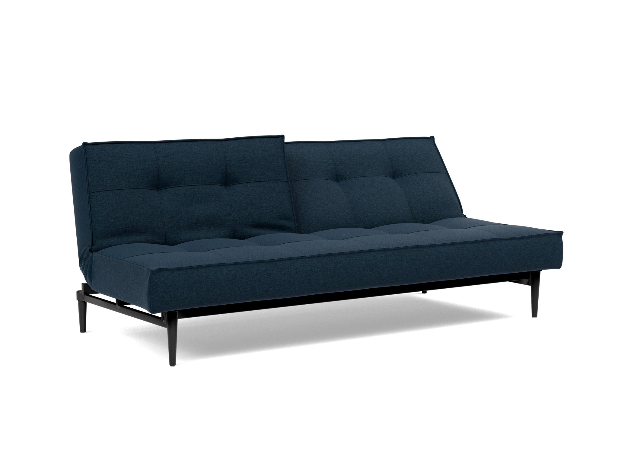 Schlafsofa Splitback Flachgewebe Mixed Dance 528-Blue Beine Styletto Eiche schwarz