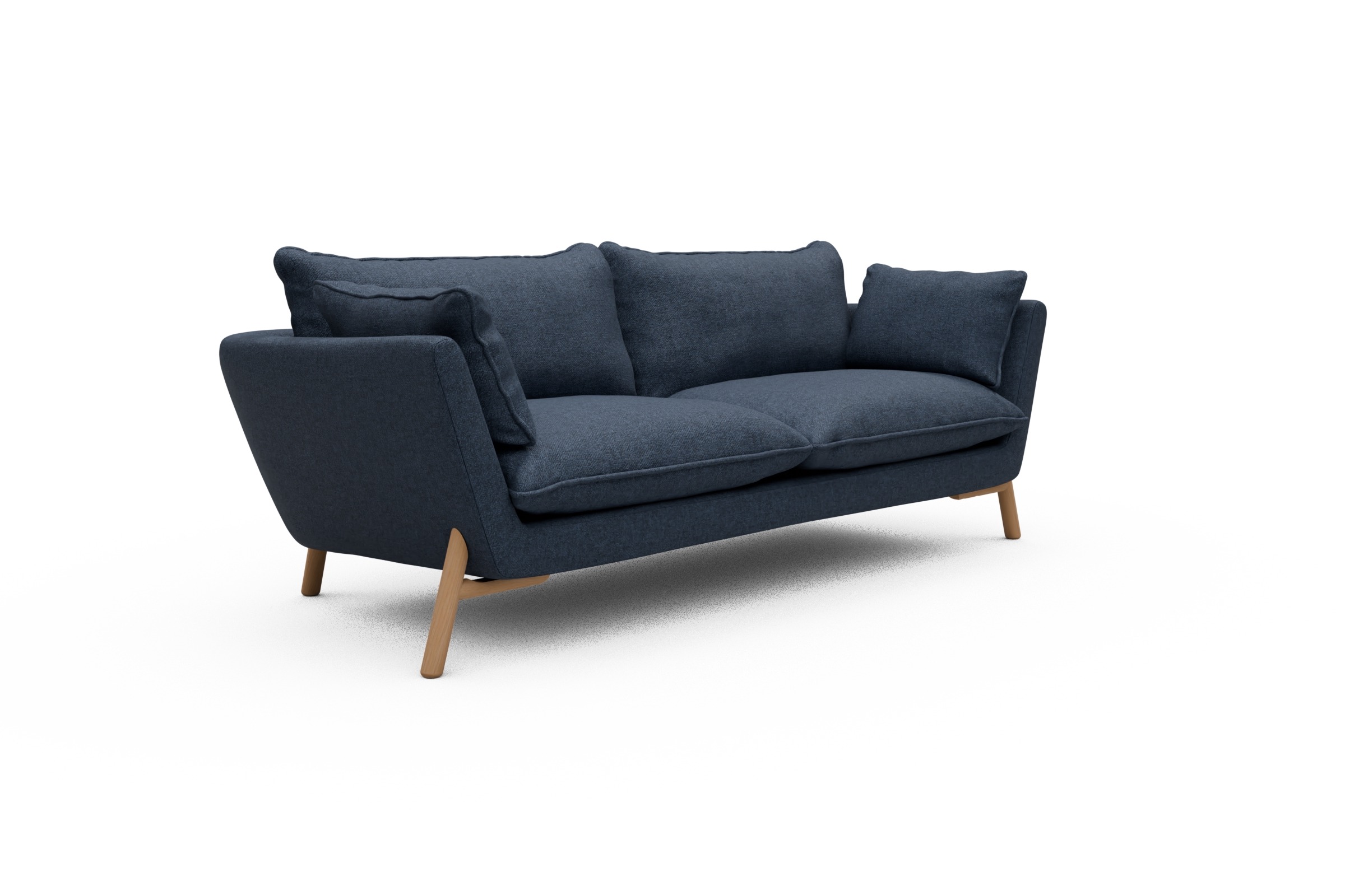 Sofa Emil PREMIUM 3-Sitzer Beinfarbe Eiche Natur Sama-Deep-Blue