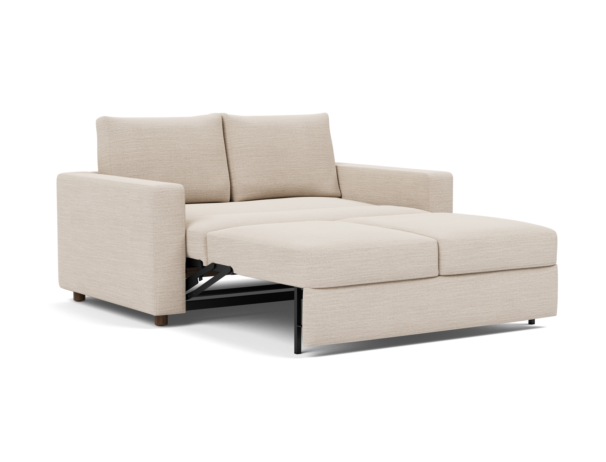 Schlafsofa Neah mit Standard-Armlehnen 140 Webstoff Blida 612-Sand-Grey