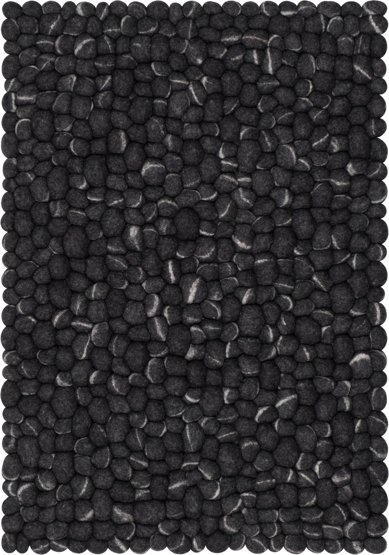 myfelt Kurt Filzkugelteppich Anthrazit rechteckig 50 x 70 cm