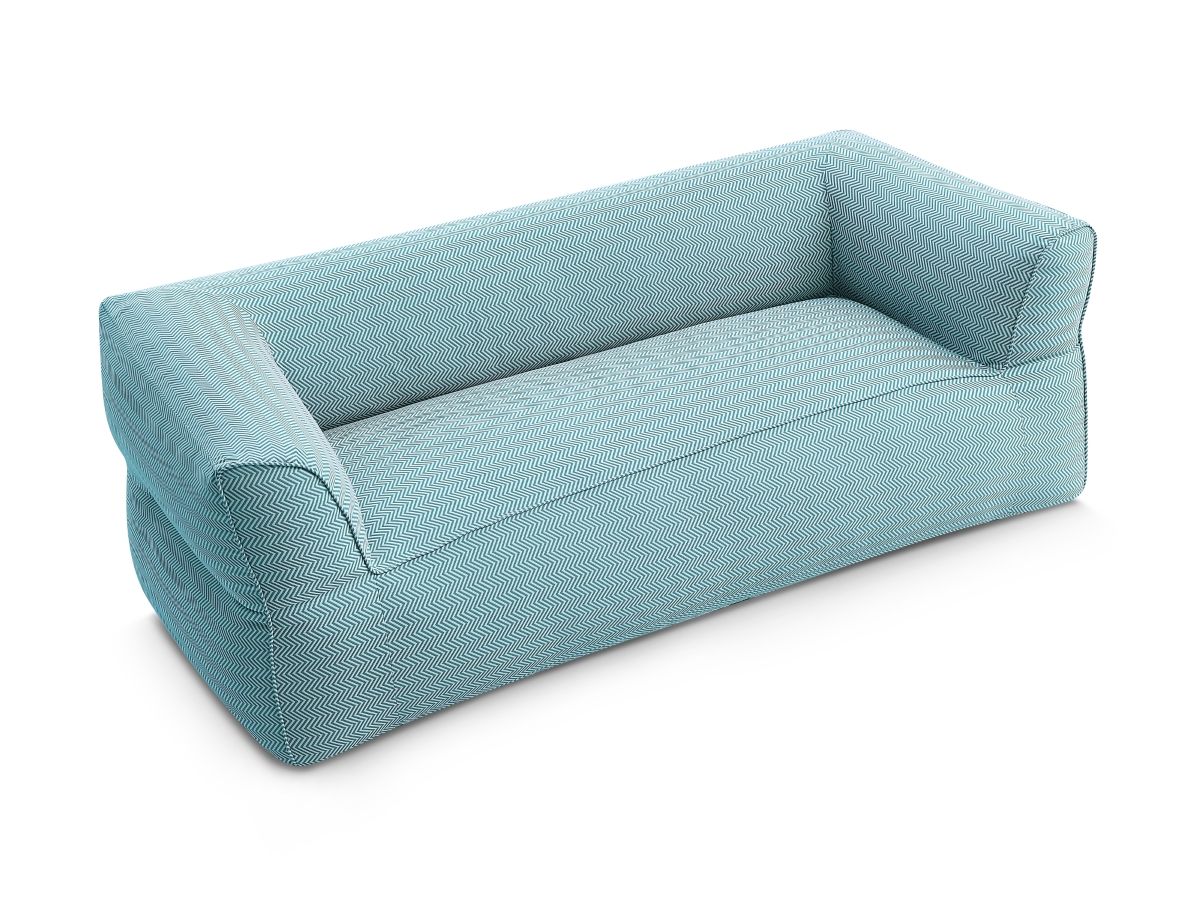 Bobochic Nour Gartensofa 3-Sitzer Stoff Dunkelblau
