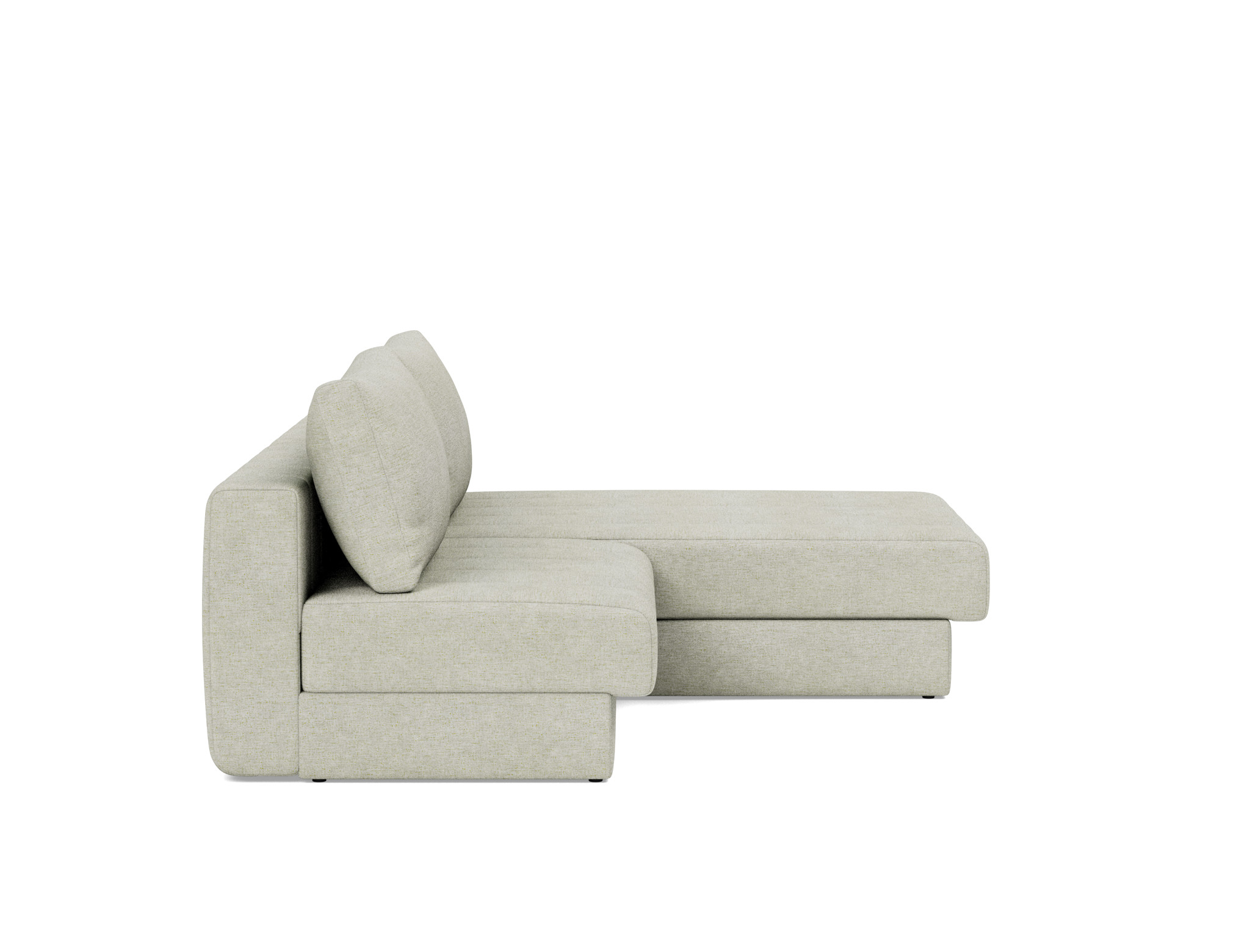 Schlafsofa Akello mit Chaiselongue Flachgewebe Avella 280-Sand
