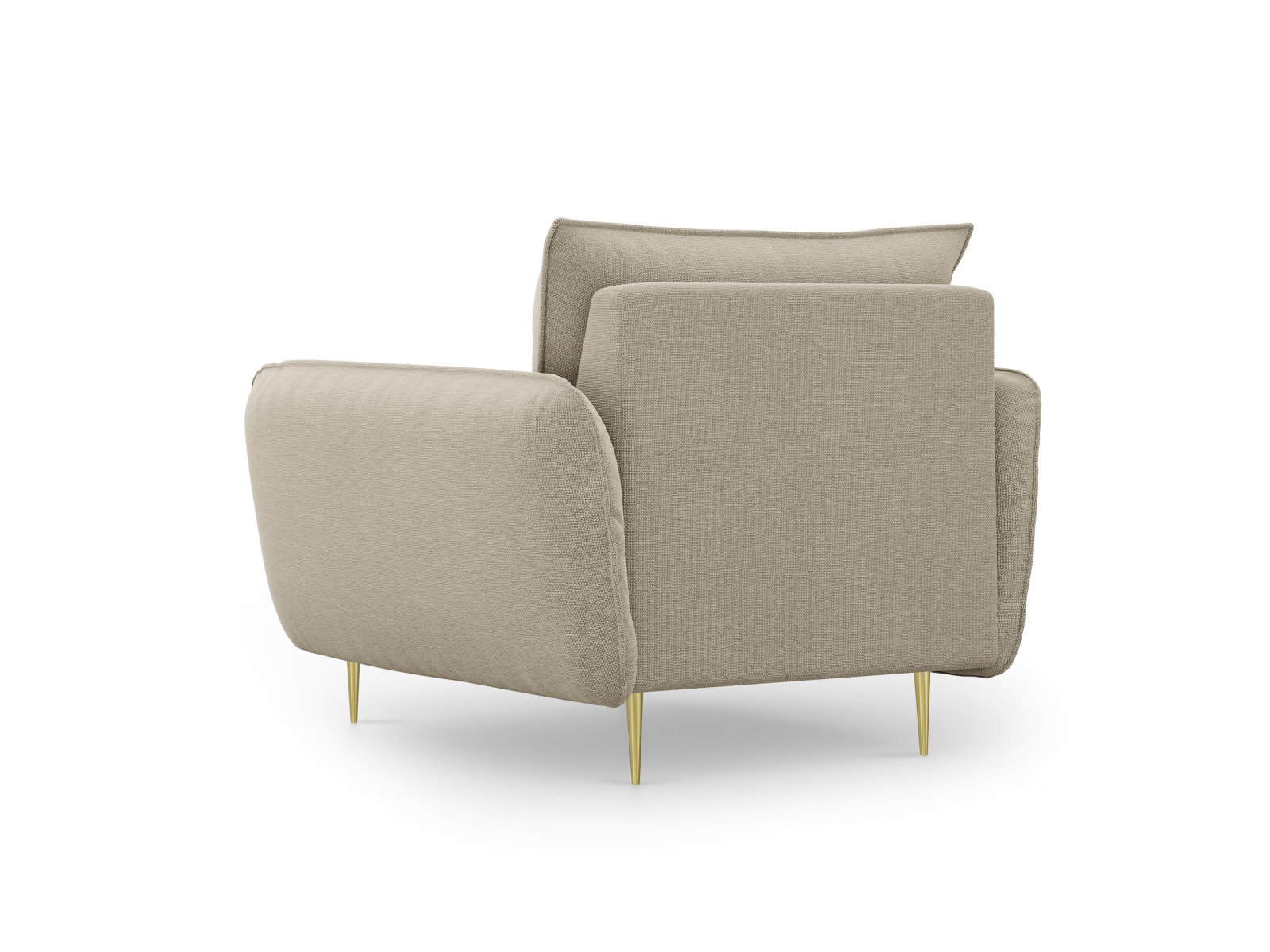 Cosmopolitan Design Sessel Vienna Strukturierter Stoff Positano Beige Beine Gold