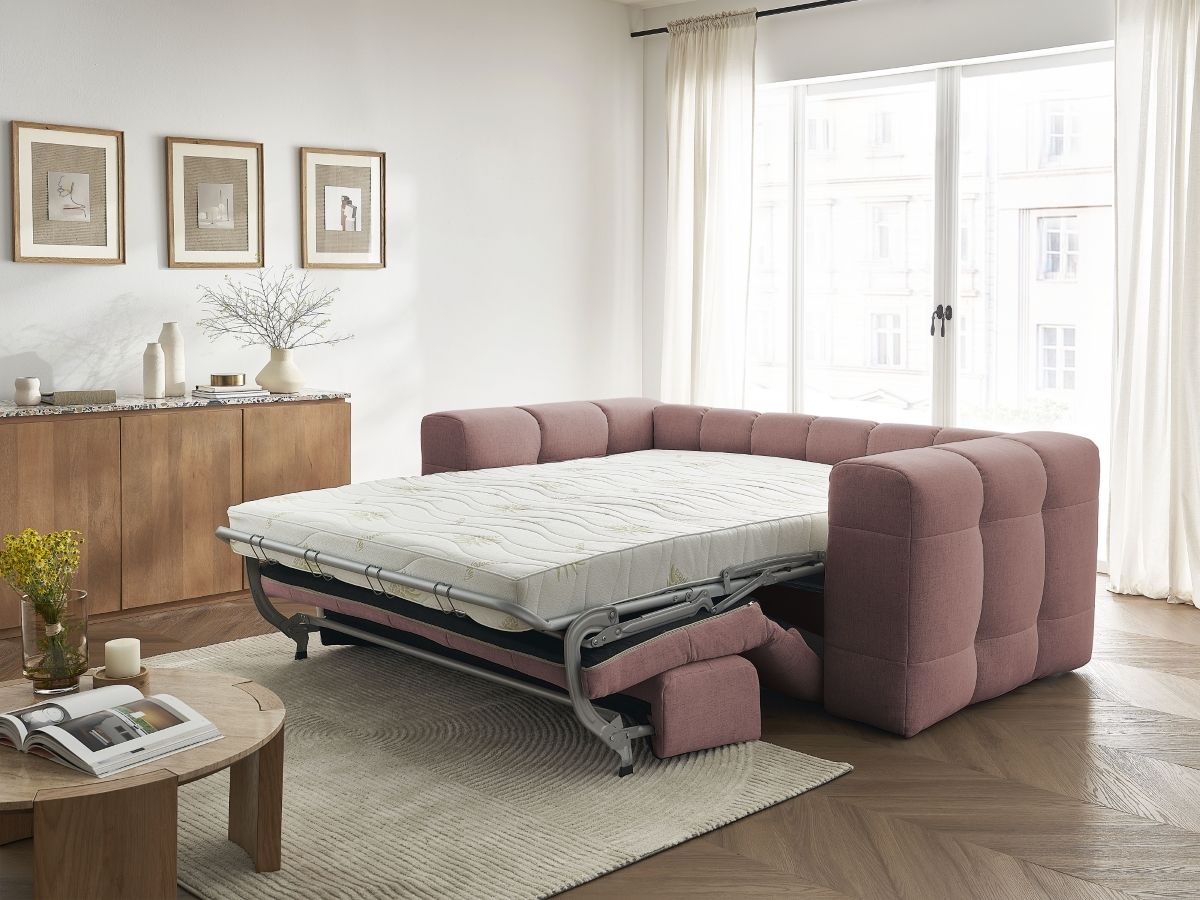 Bobochic Cloud Schlafsofa 3-Sitzer Stoff Rosa
