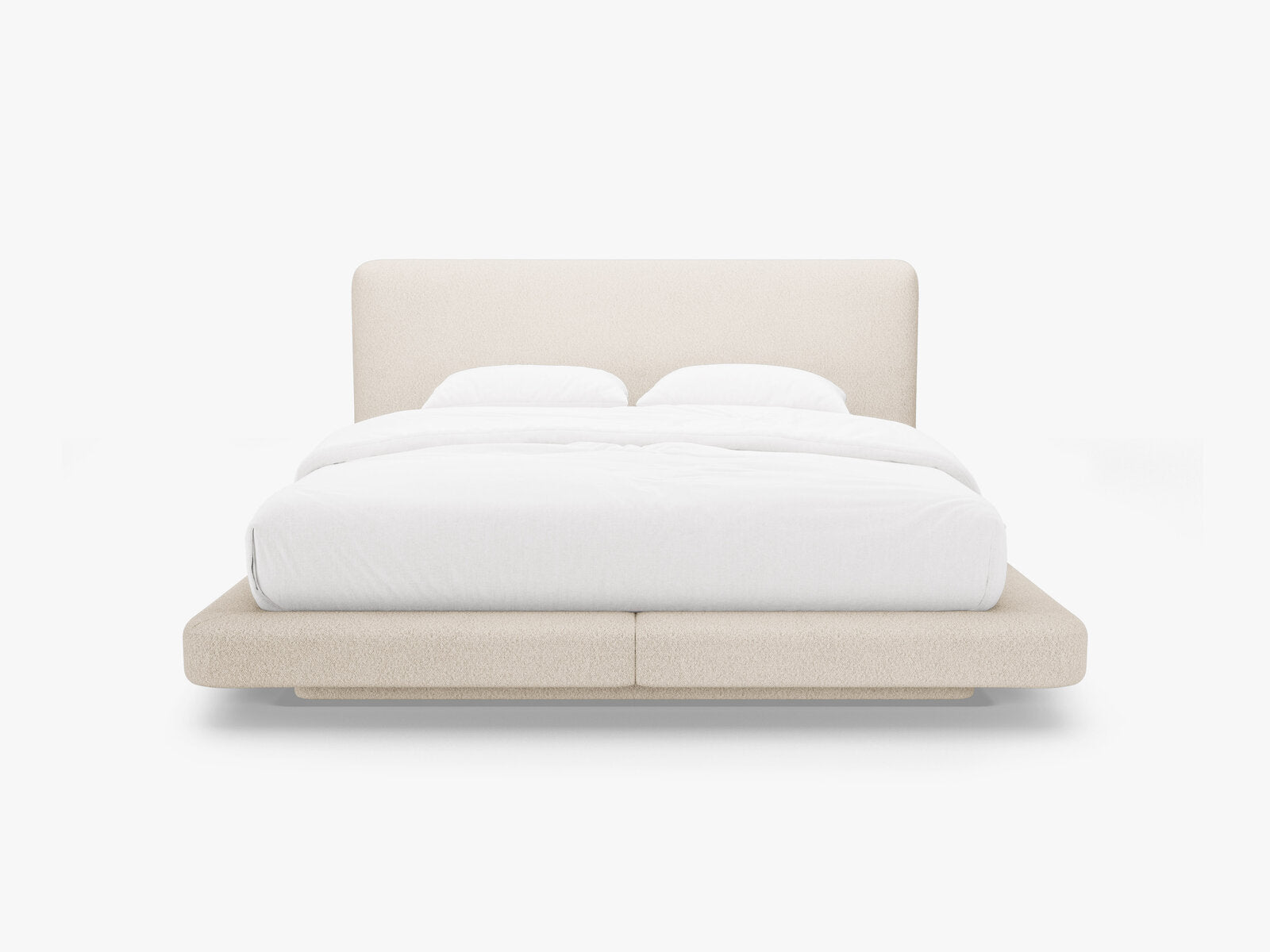 Micadoni Polsterbett mit Kopfteil Linea Boucle Baloo Beige 160x200