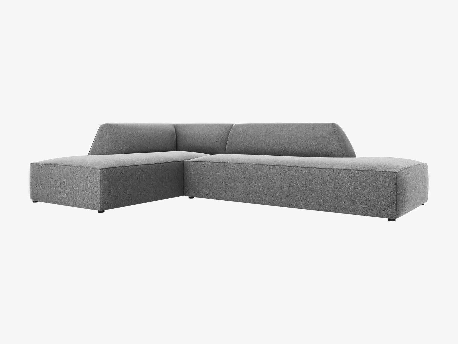 Micadoni Ecksofa Ruby 4-Sitzer Links Samt Salvador Grau