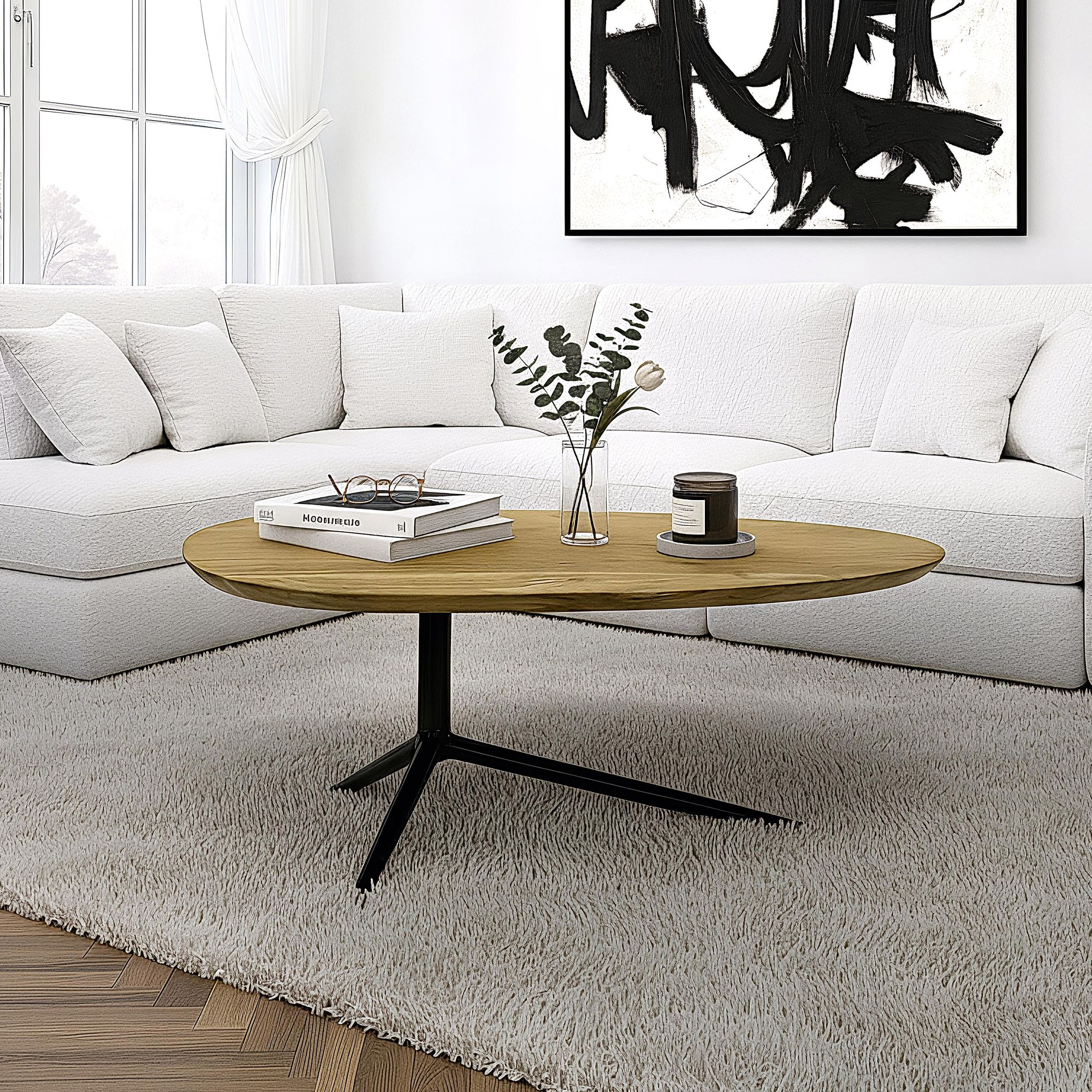 Couchtisch Setermoen Akazie Massivholz 87 × 50 × 36 cm