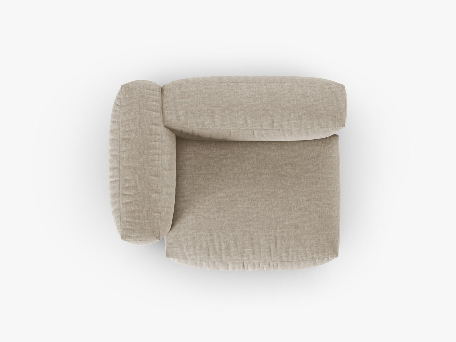 Micadoni Eckmodul mit Armlehne Martina 1-Sitzer 90cm Sitztiefe Links Strukturierter Stoff Boston Helles Beige