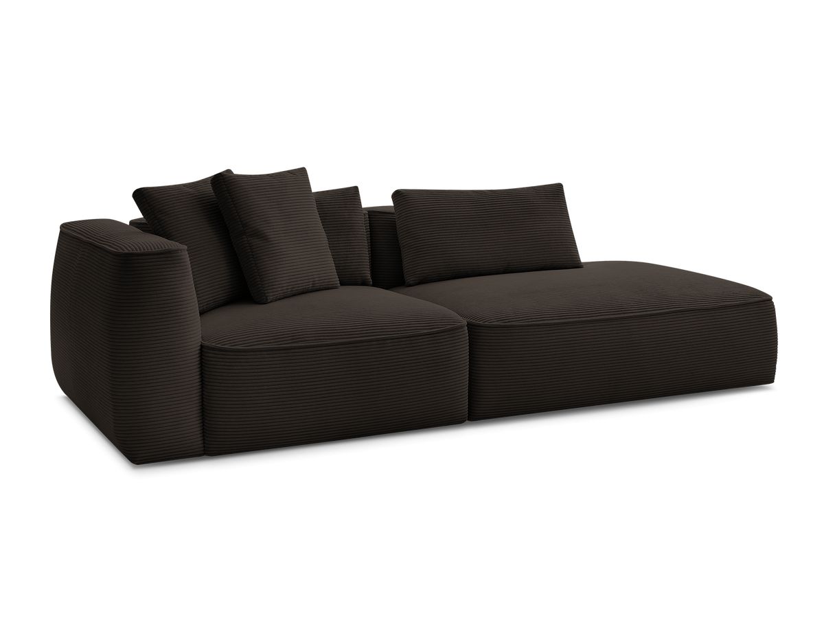Bobochic Leopold Sofa 3-Sitzer Cordsamt Braun Armlehne links
