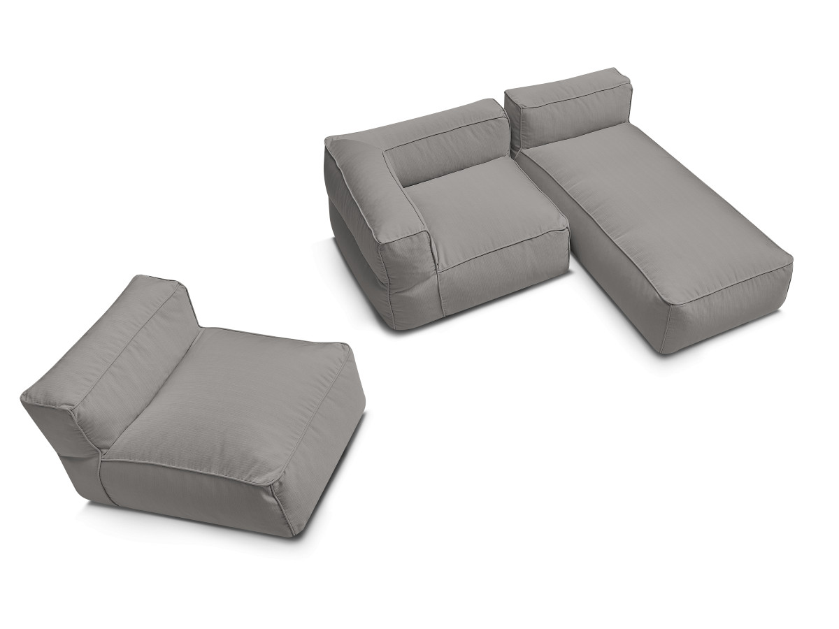 Bobochic Giulia Gartensofa 3-Sitzer 240 × 170 cm Stoff Dunkelgrau