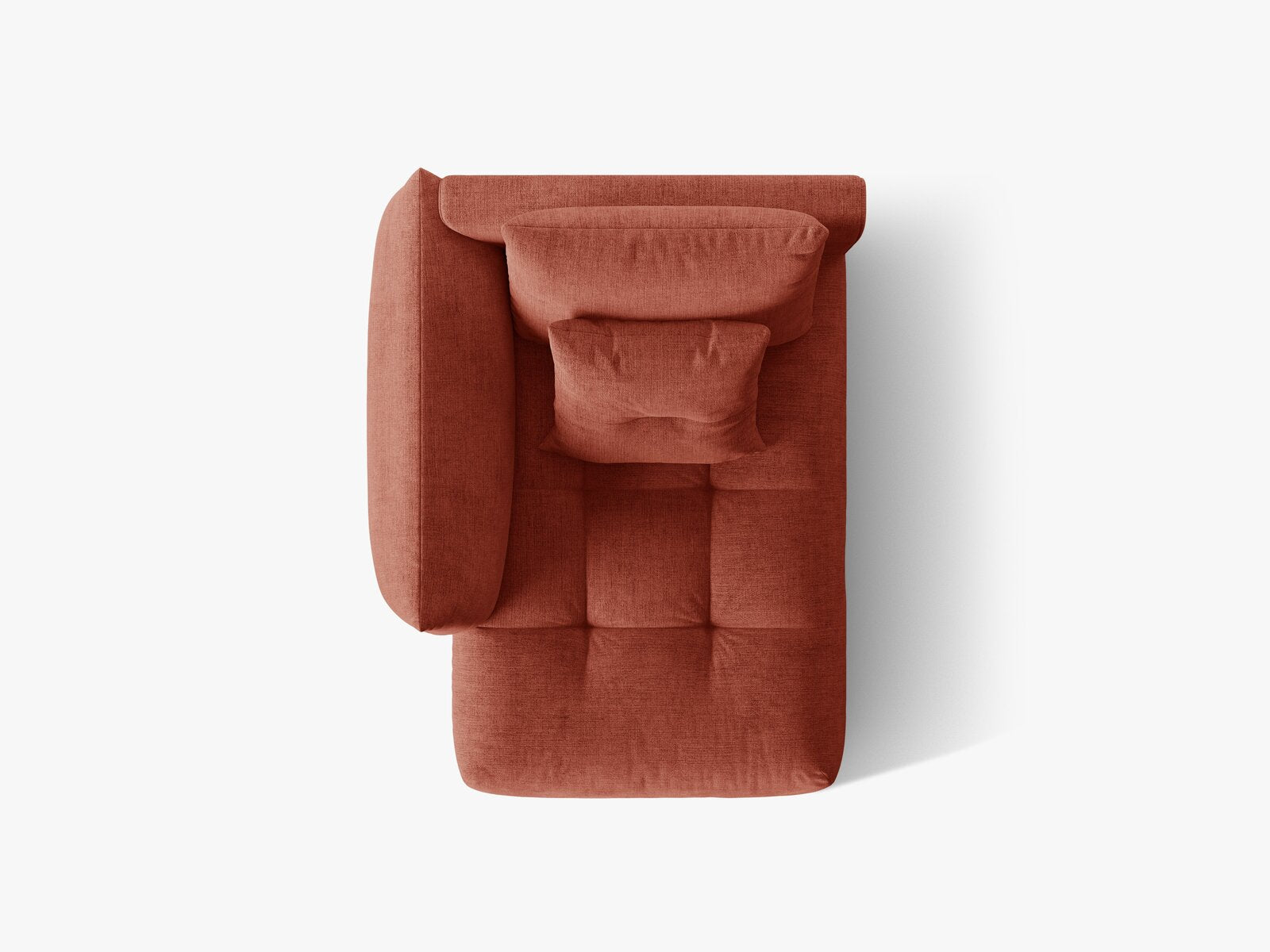 Micadoni Bloom Chaiselongue Links Strukturierter Stoff Wind Kastanienbraun