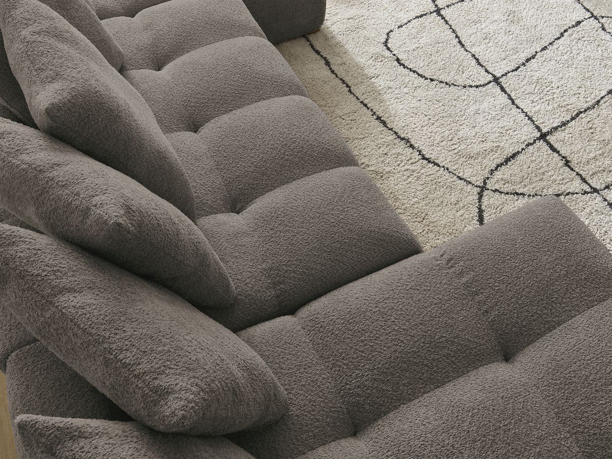 Bobochic Anakin Wohnlandschaft, 10 Kissen Bouclé-Stoff Braun