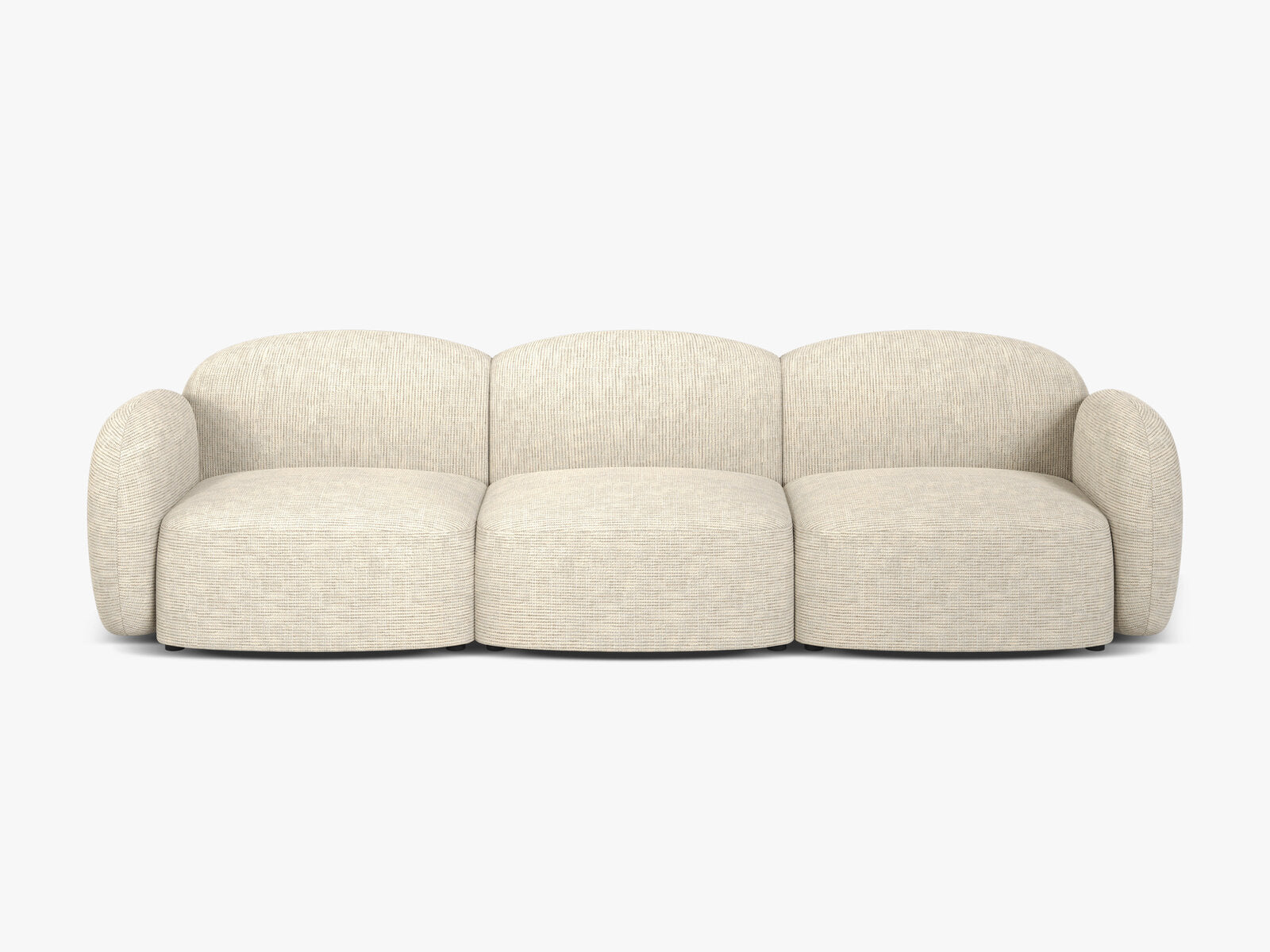 Micadoni Sofa Blair 3-Sitzer Strukturierter Stoff Baltimore Helles Beige