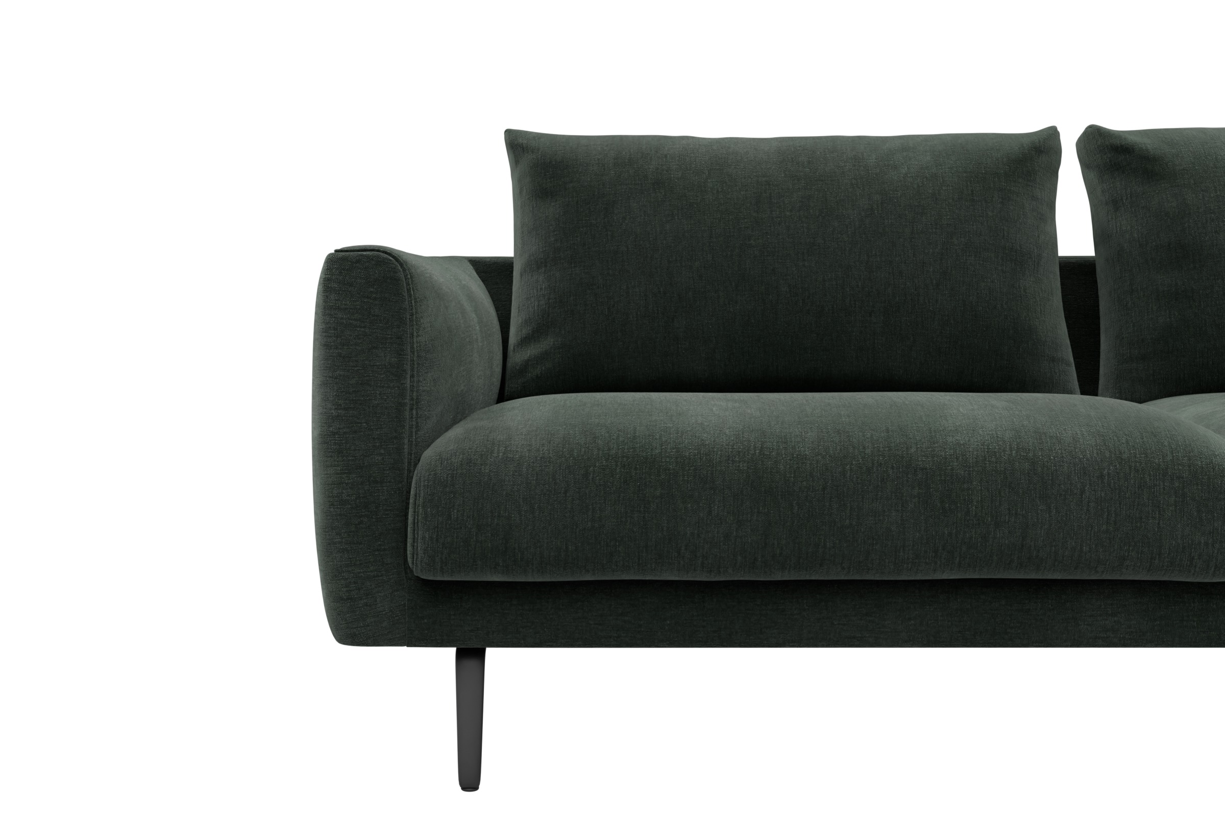 Ecksofa Karl Relax-Ecke rechts mit 2,5-Sitzer Smooth-Laurel-Green