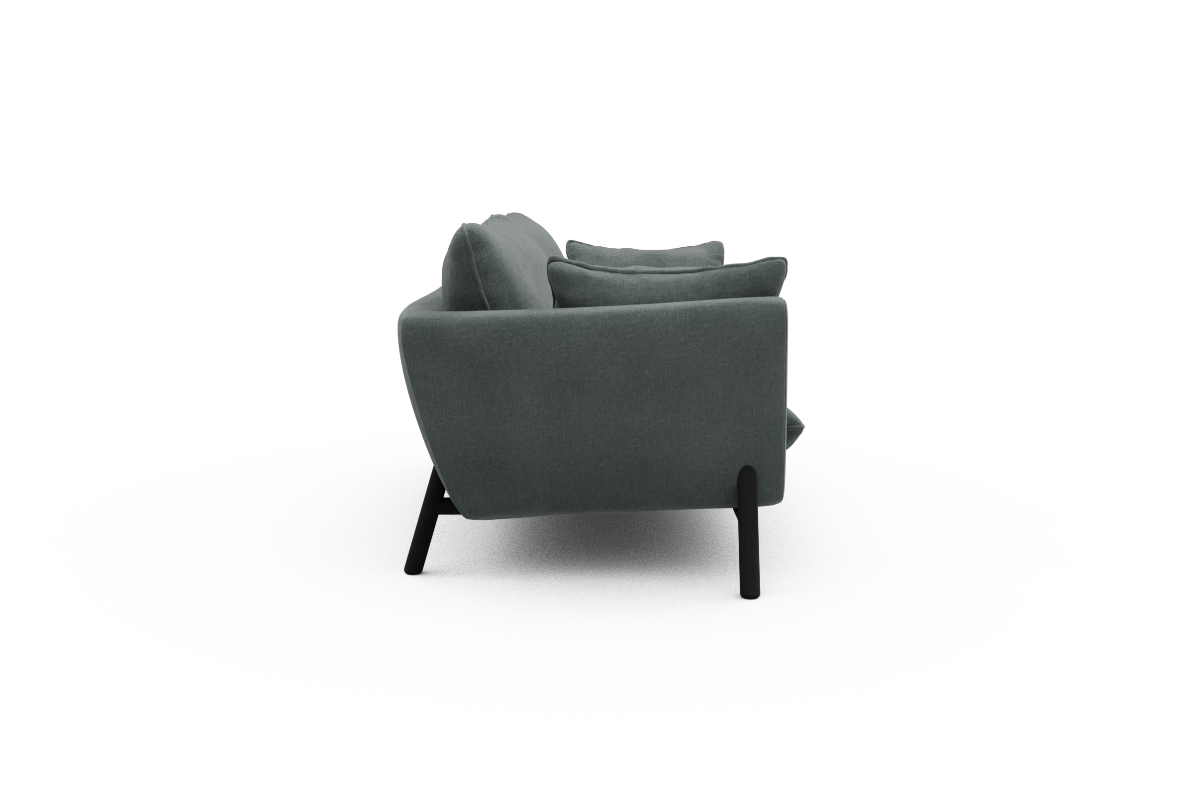 Sofa Emil 2-Sitzer Beinfarbe Eiche Schwarz Smooth-Silver-Grey