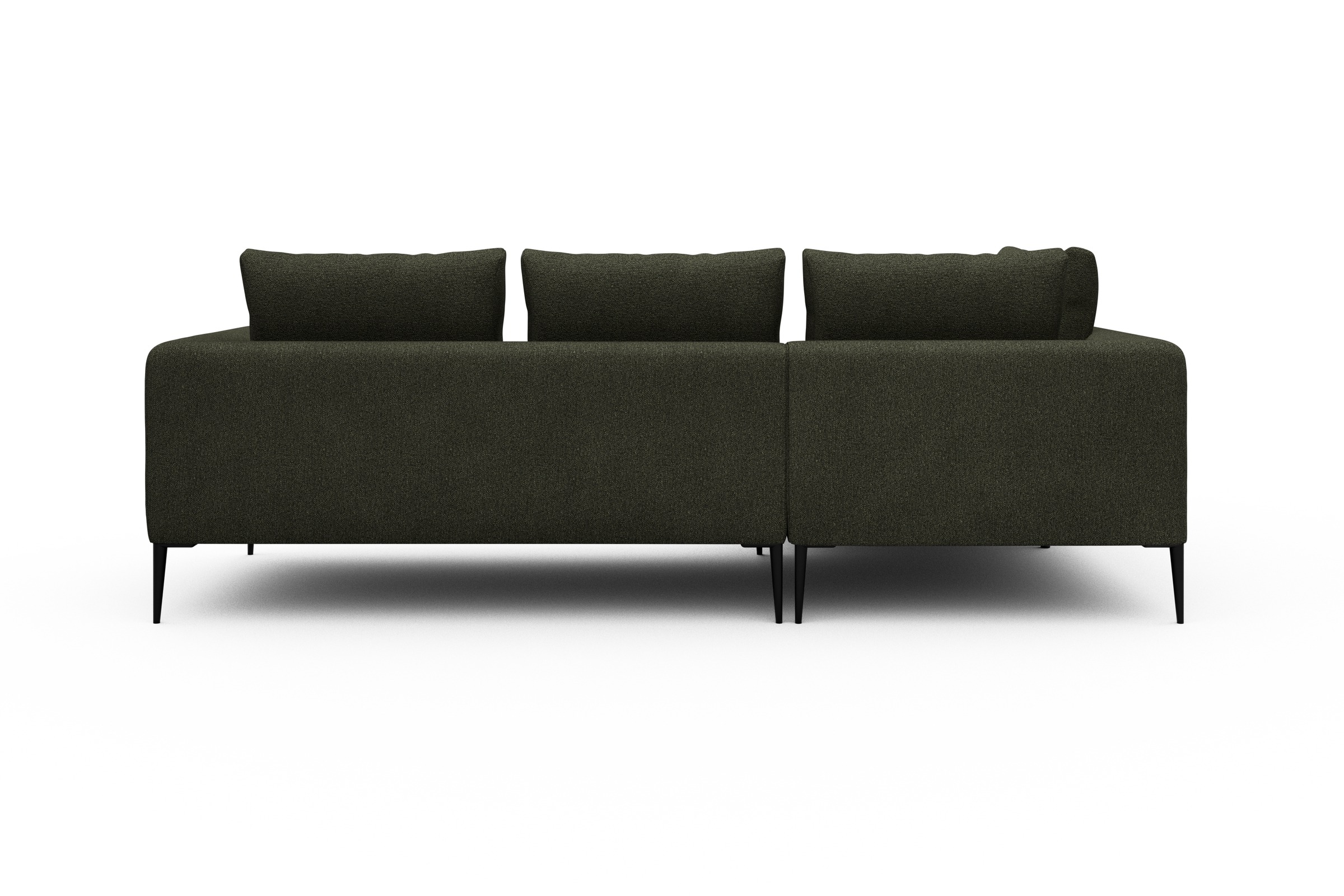 Ecksofa Paul Relax-Ecke links mit 2-Sitzer Boucle-Forest-Green