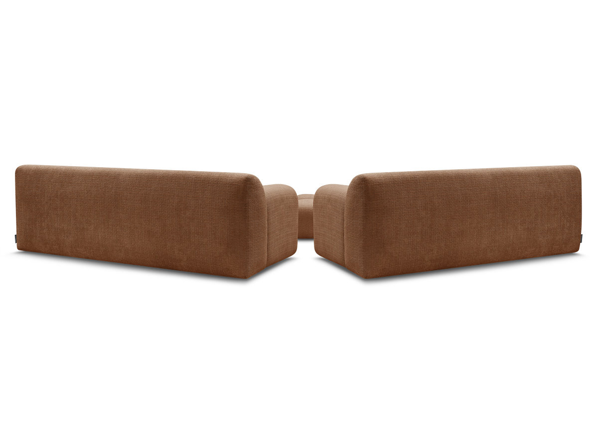 Bobochic Melisse Sofa 5-Sitzer mit Pouf Strukturstoff Orange