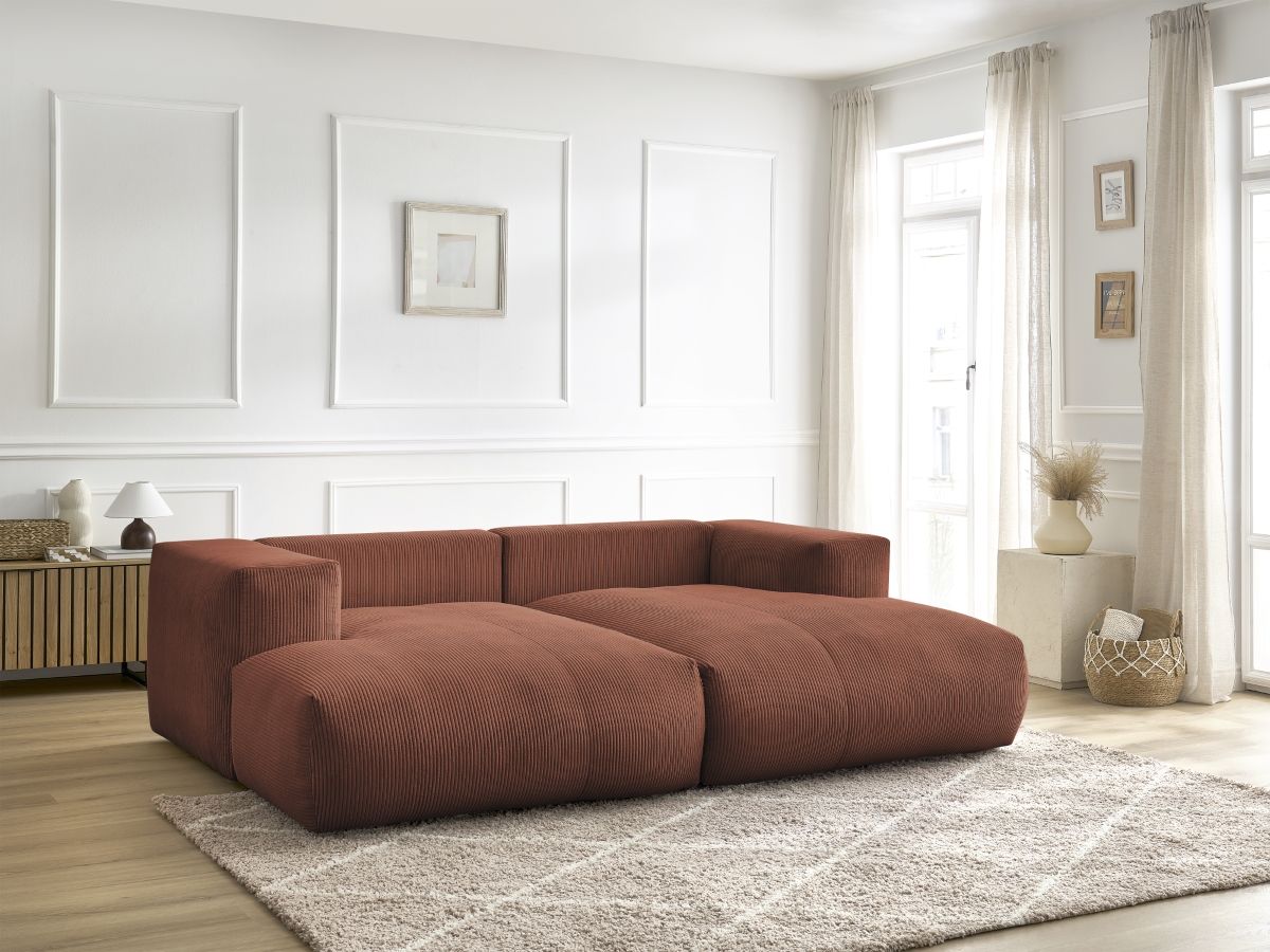 Bobochic Voltaire Sofa 4-Sitzer 248 × 170 cm Cordsamt Orange