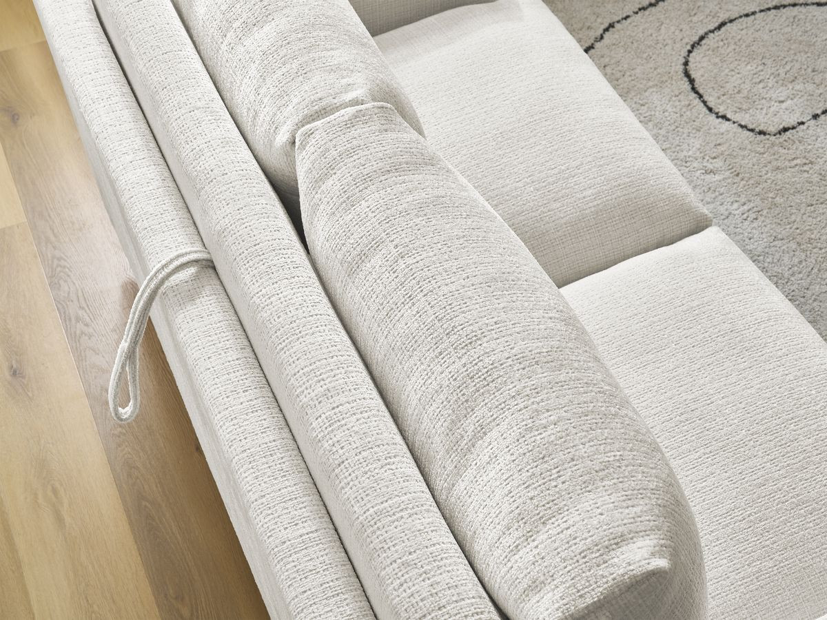 Bobochic Cocoone Schlafsofa 3-Sitzer Strukturstoff Weiß, Liegefläche 160 × 200 cm