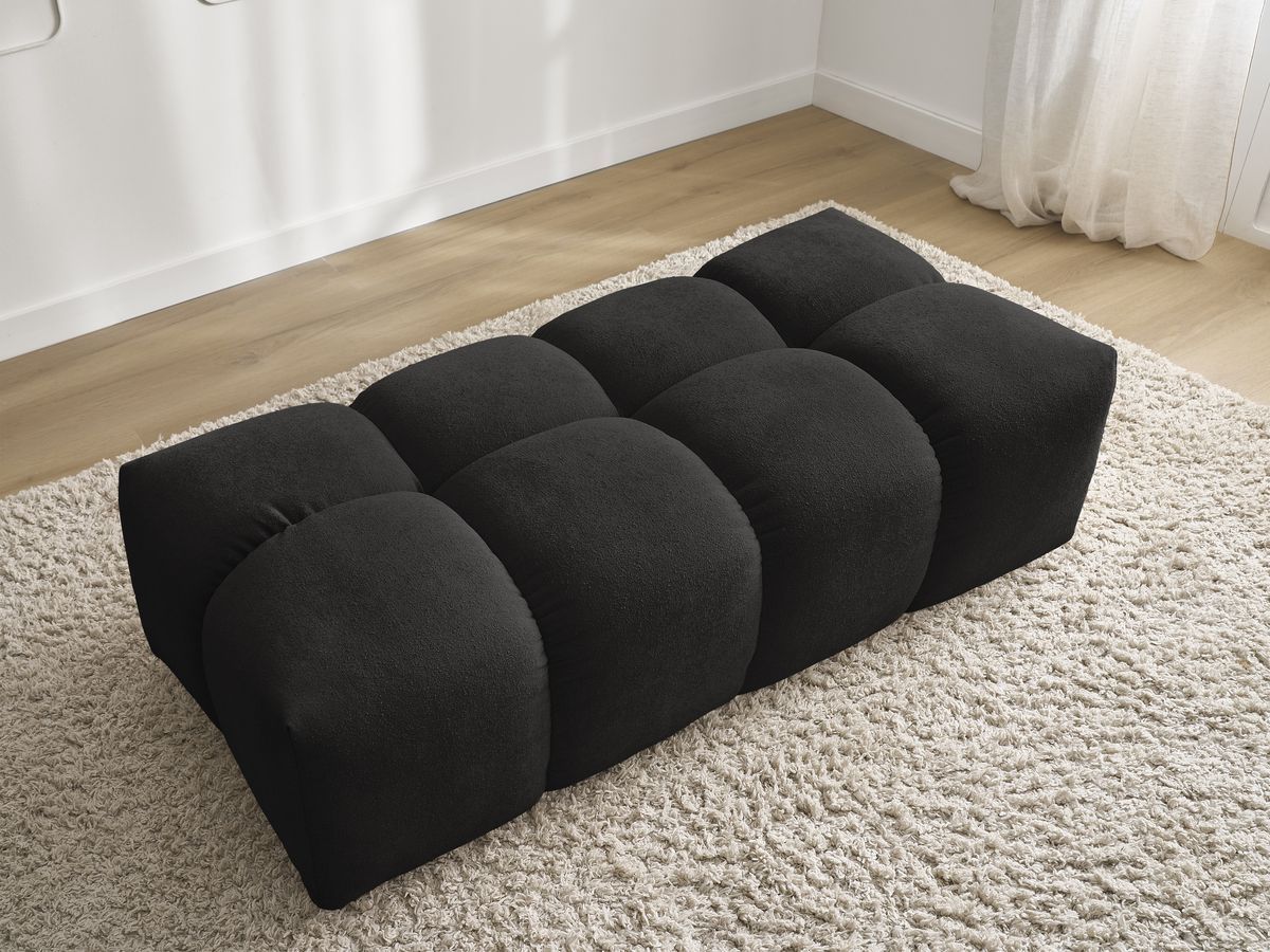 Bobochic Everest Pouf 140 × 70 cm Melange-Stoff Schwarz