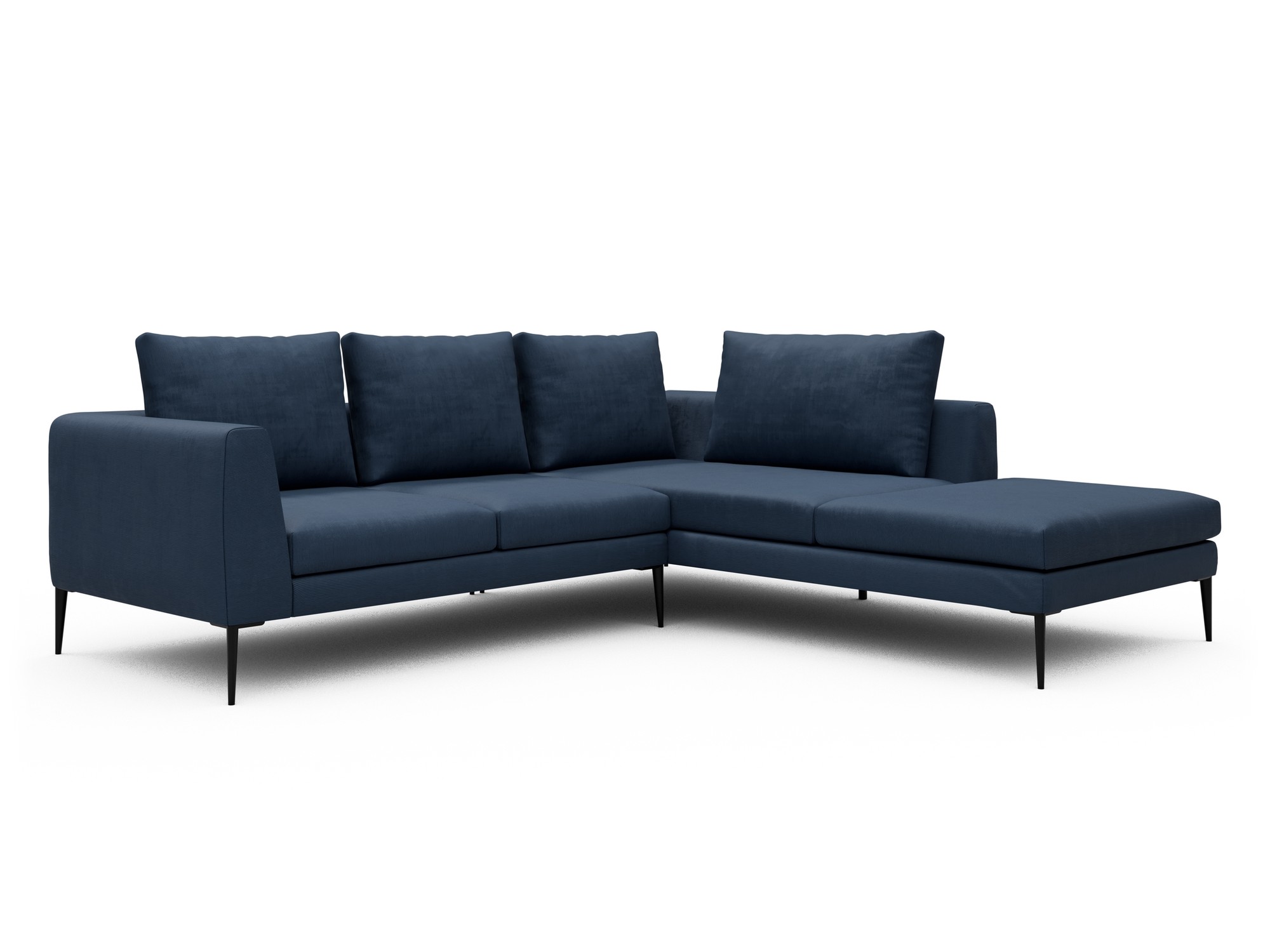 Skandi Home Ecksofa Paul Relax-Ecke rechts mit 2-Sitzer Cordufine-Royal-Blue moebelfaktor