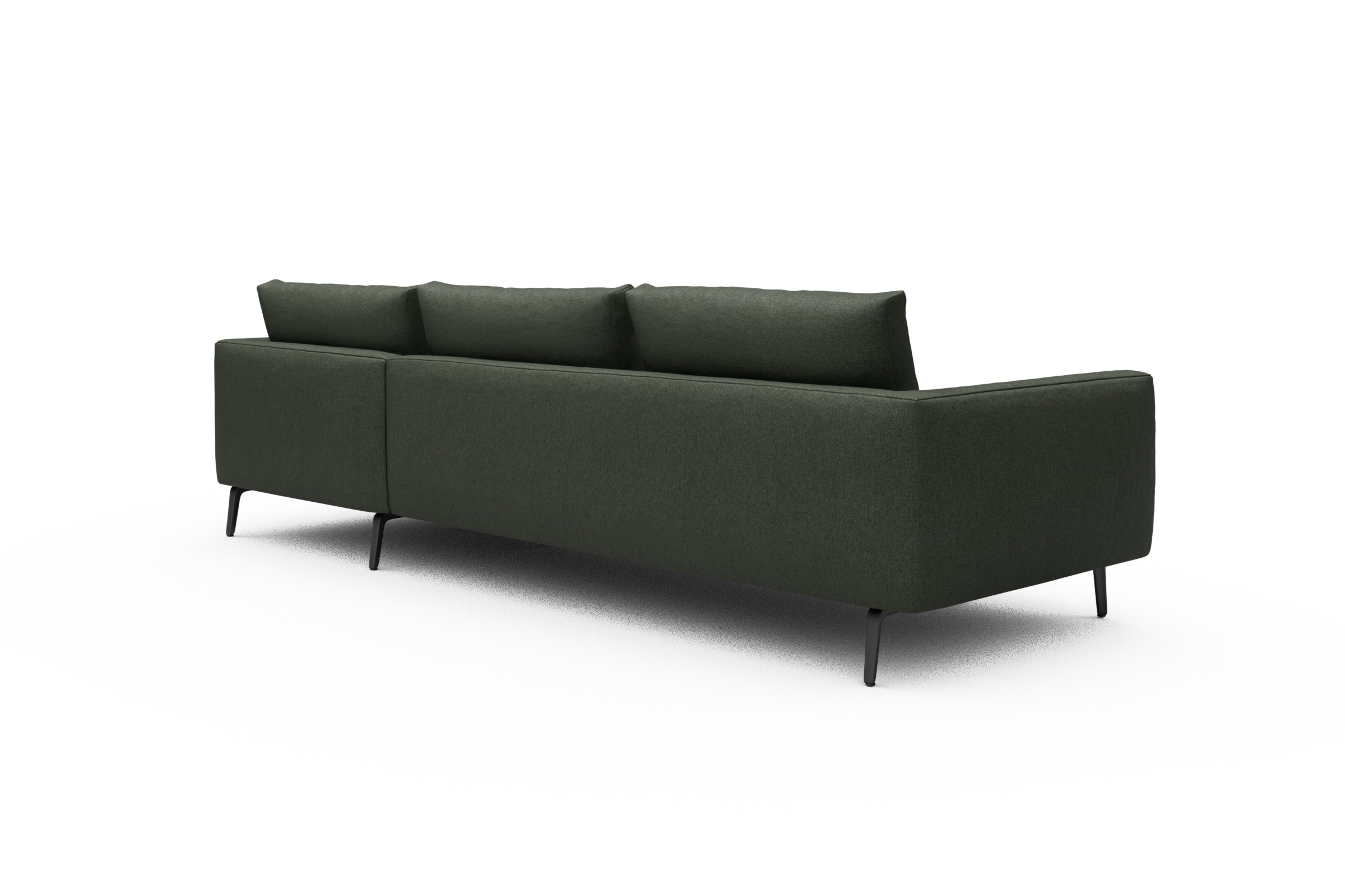 Ecksofa Karl Chaiselongue rechts mit 2,5-Sitzer Denari-Forest-Green