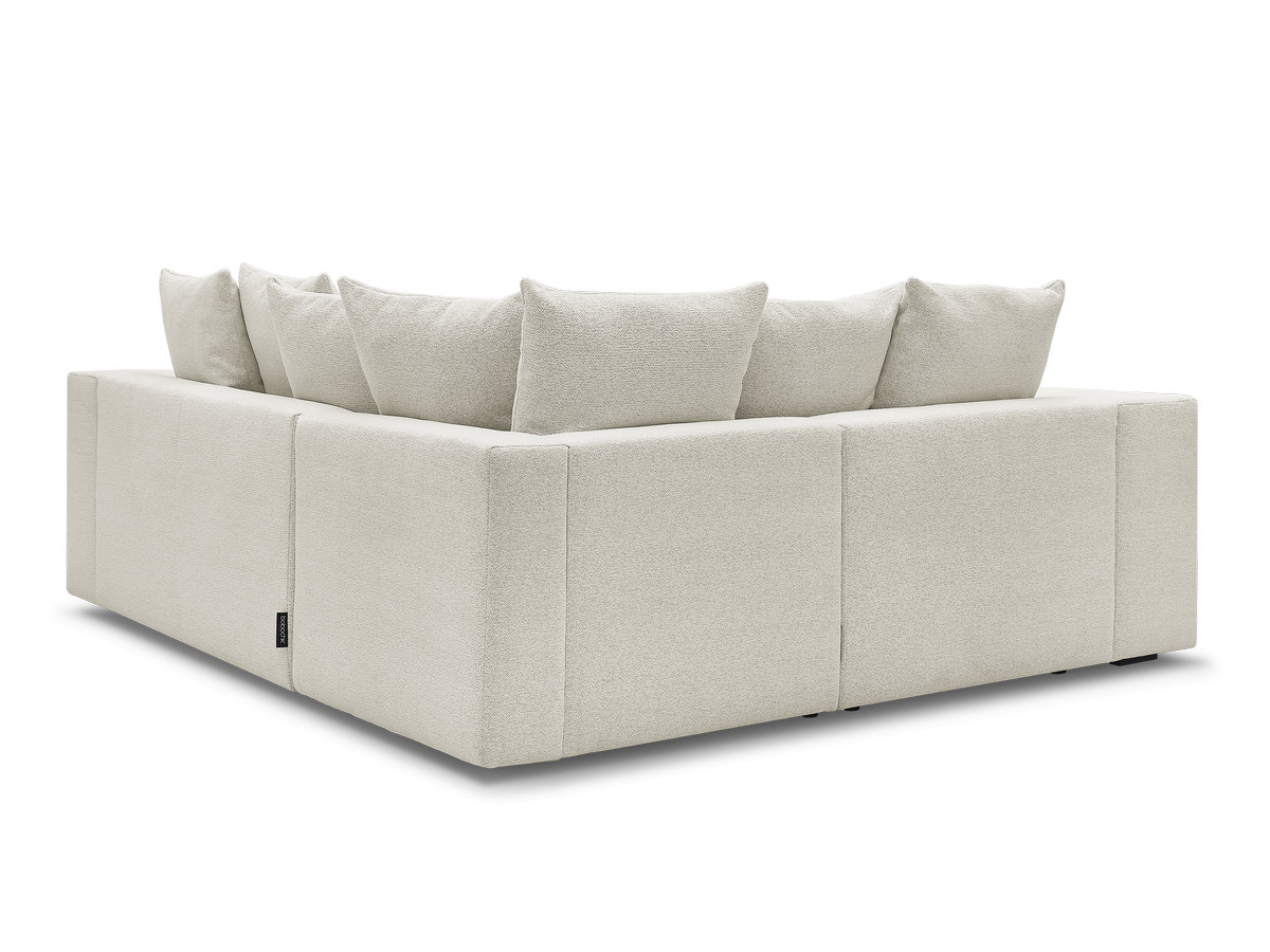 Bobochic Voltaire Ecksofa 268 × 214 cm Melange-Stoff Weiß Ecke links