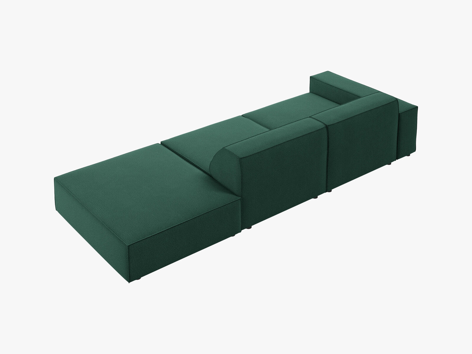 Micadoni Sofa Jodie 3-Sitzer Rechts Strukturierter Stoff Megan Grün