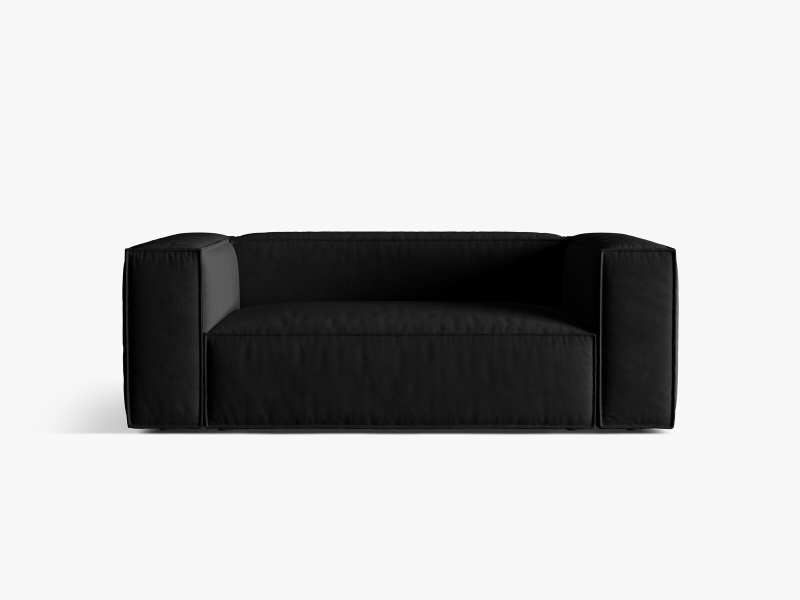 Micadoni Sofa Nuria 2-Sitzer Samt Schwarz