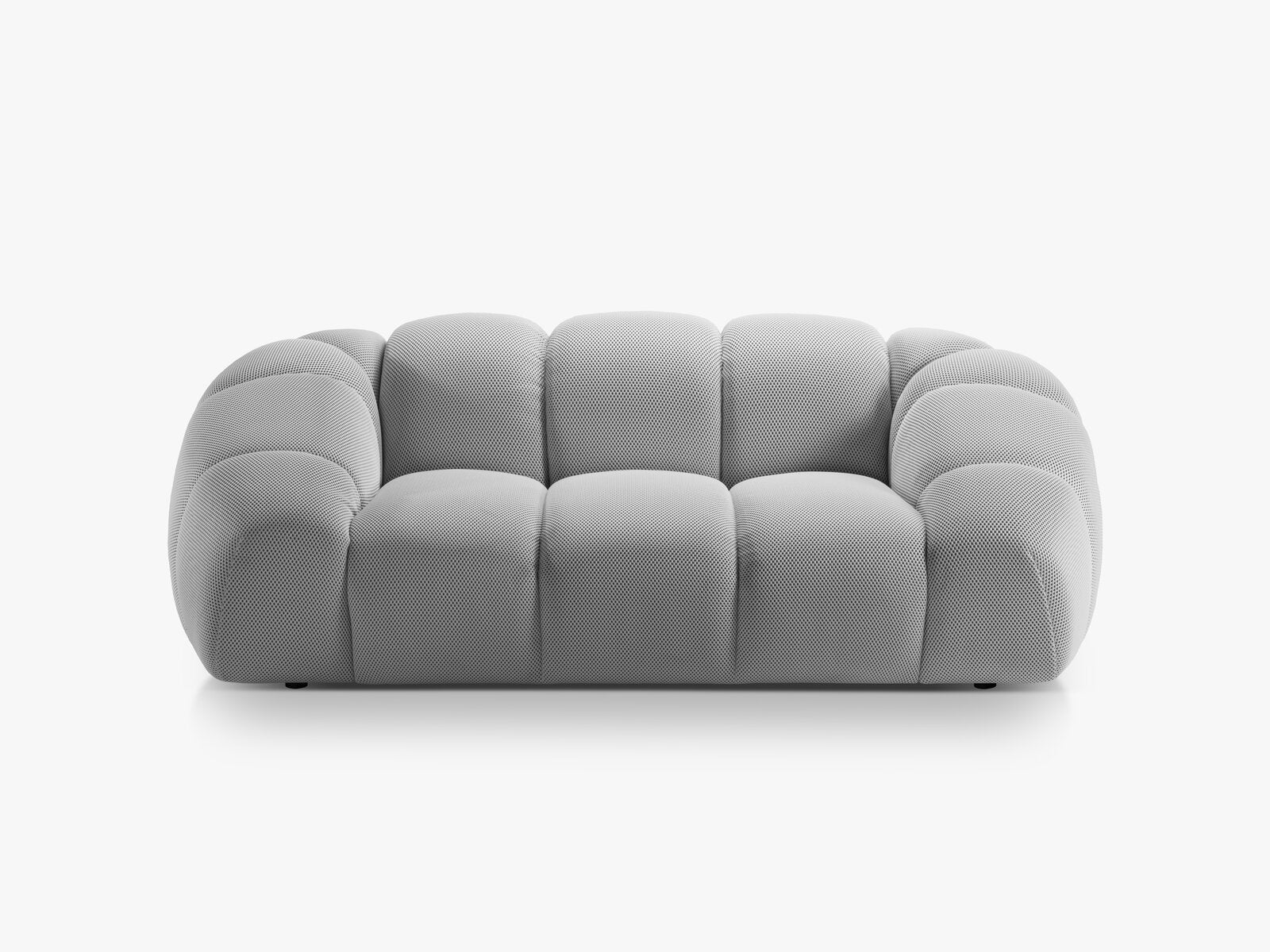 Micadoni Sofa Diana 2-Sitzer 3D-Stoff Silber