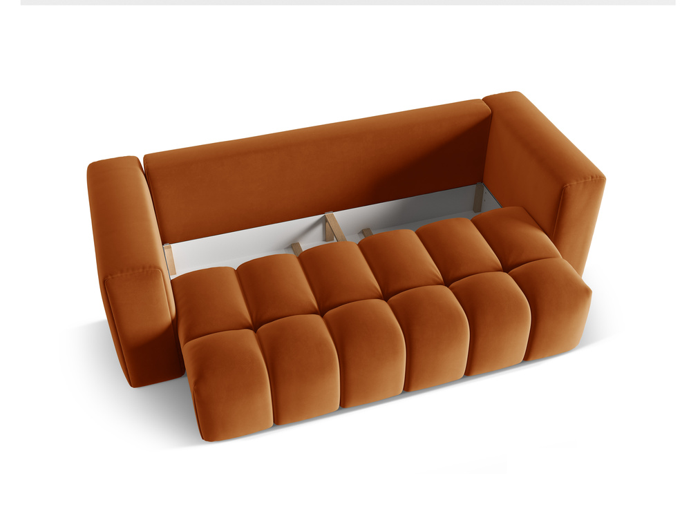 Cosmopolitan Design Schlafsofa Verona 3-Sitzer mit Bettkasten Samt Casino Terrakotta