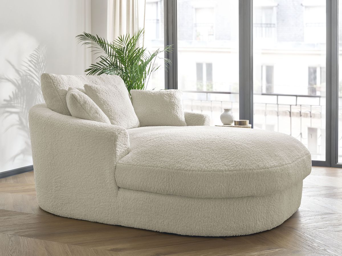Bobochic Belem Méridienne-Modul Bouclé-Stoff Beige
