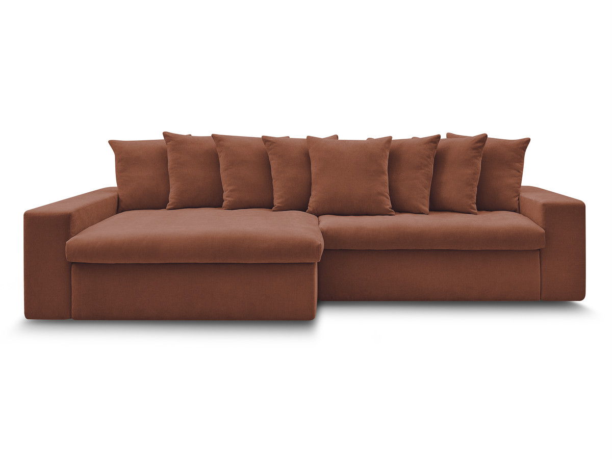 Bobochic Enore Ecksofa 330 × 100 cm Stoff Rot Ecke links