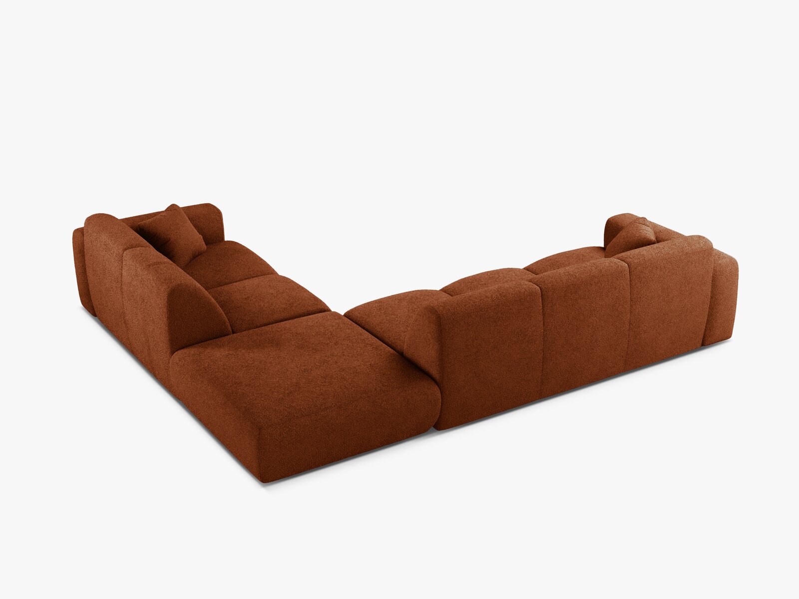 Micadoni Ecksofa Molino 6-Sitzer Rechts Boucle Baloo Braun