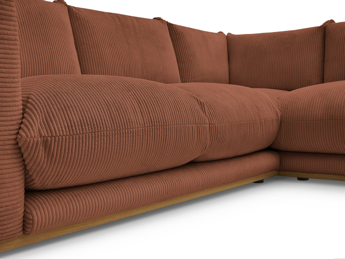 Bobochic Ernest Ecksofa mit Pouf Cordsamt Orange