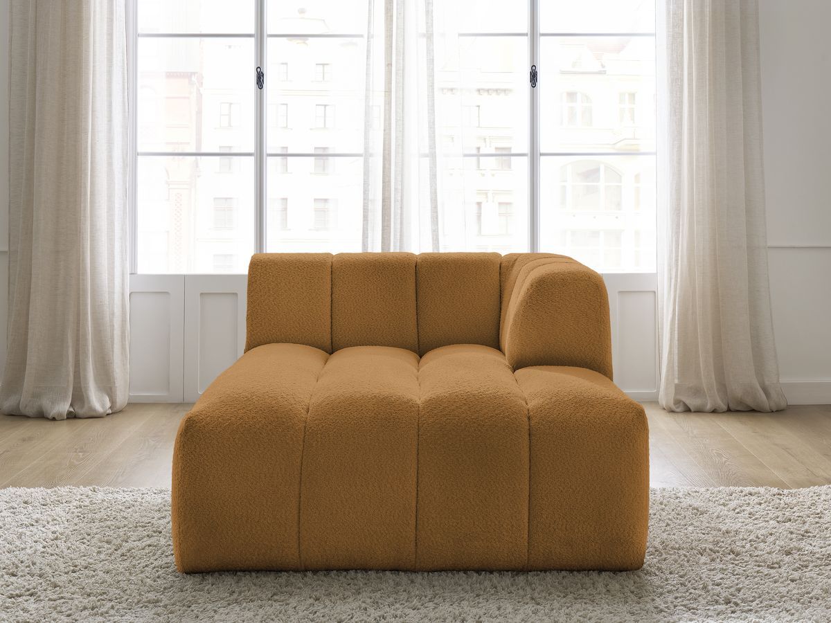 Bobochic Annecy Méridienne-Modul Bouclé-Stoff Gelb Ecke rechts