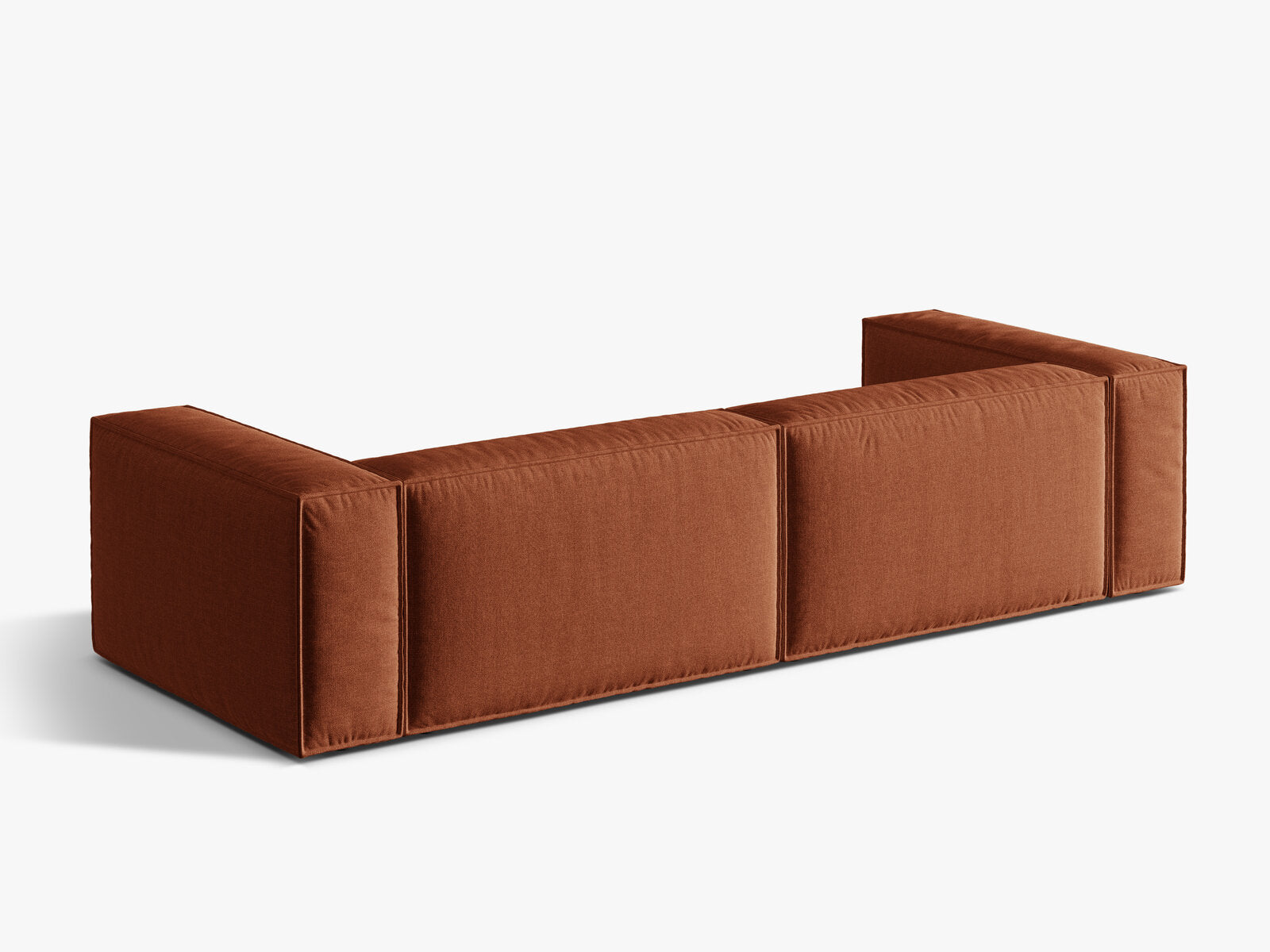 Micadoni Sofa Nuria 5-Sitzer Strukturierter Stoff Ziegel