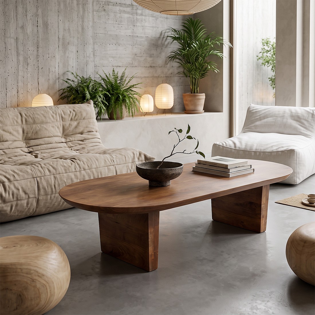 Raw Materials Bullnose-Couchtisch braun