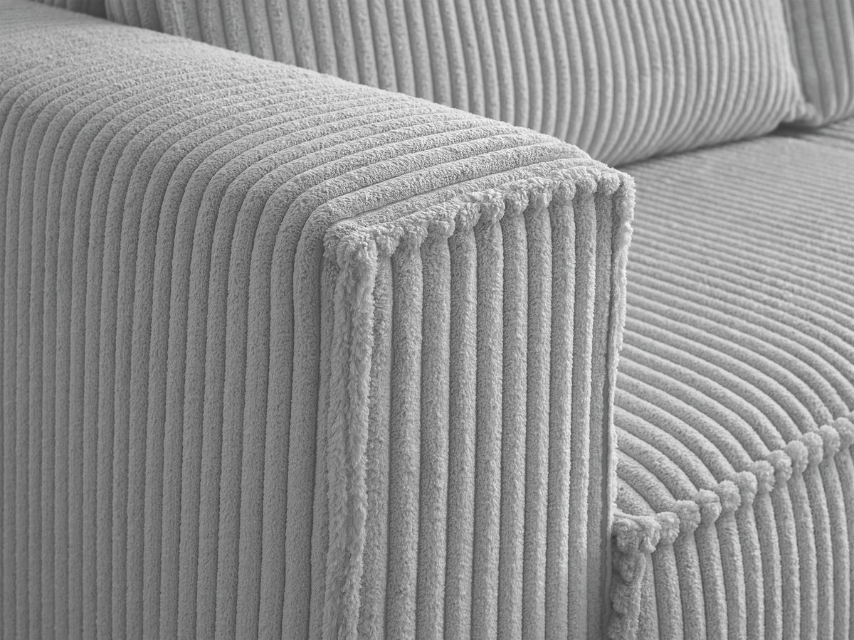 Bobochic Chelsea Sofa 2-Sitzer Breitcord weich Hellgrau