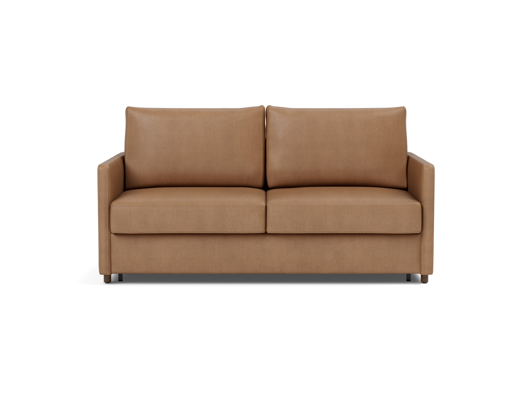 Schlafsofa Neah mit Slim-Armlehnen 160 Lederoptik Faunal 551-Brown
