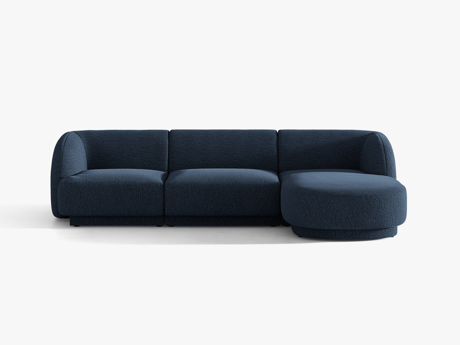 Micadoni Ecksofa Miley 4-Sitzer Rechts Boucle Baloo Dunkelblau