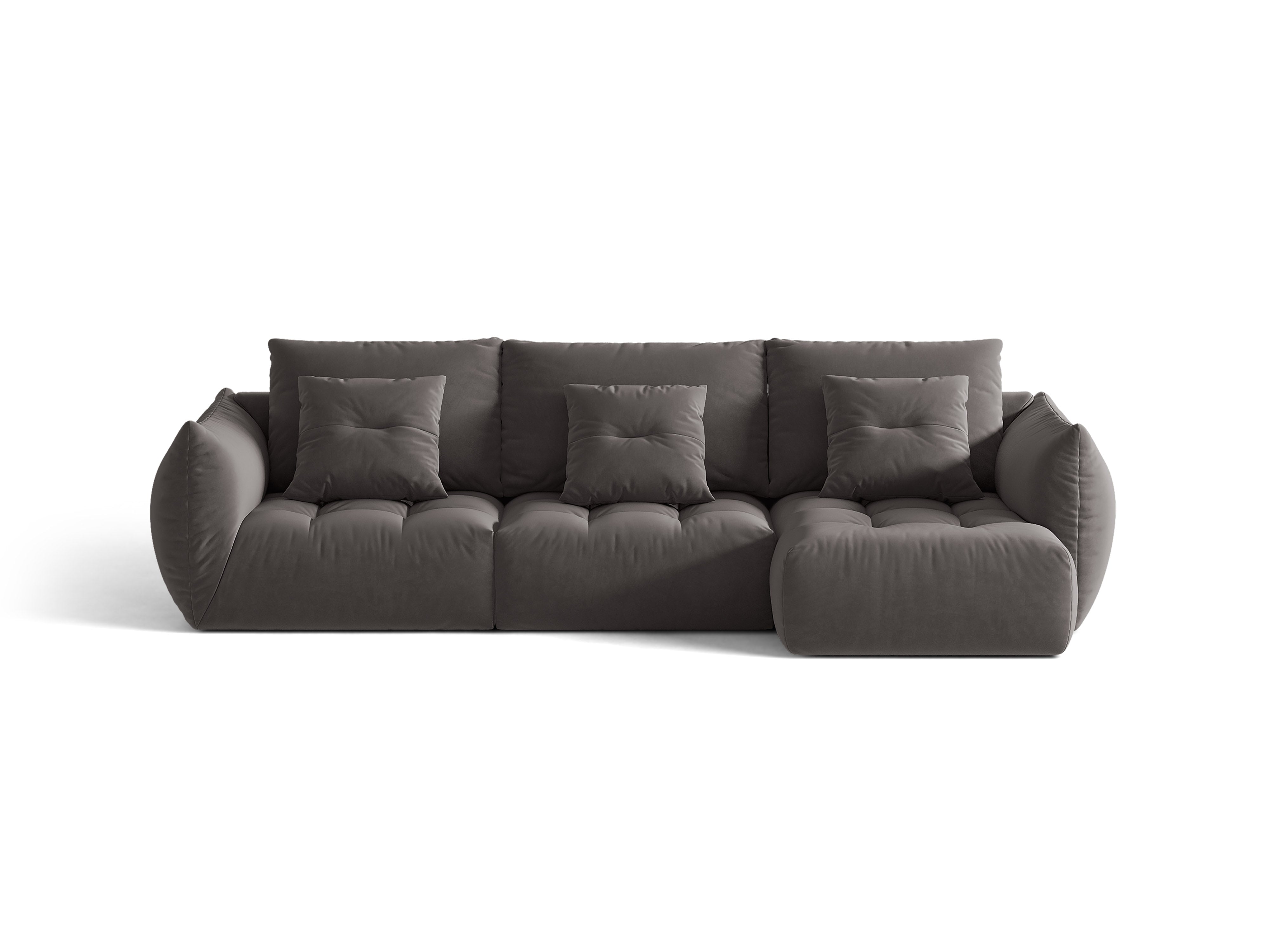 Micadoni Bloom Sofa Rechts Samt Casino Dunkelgrau