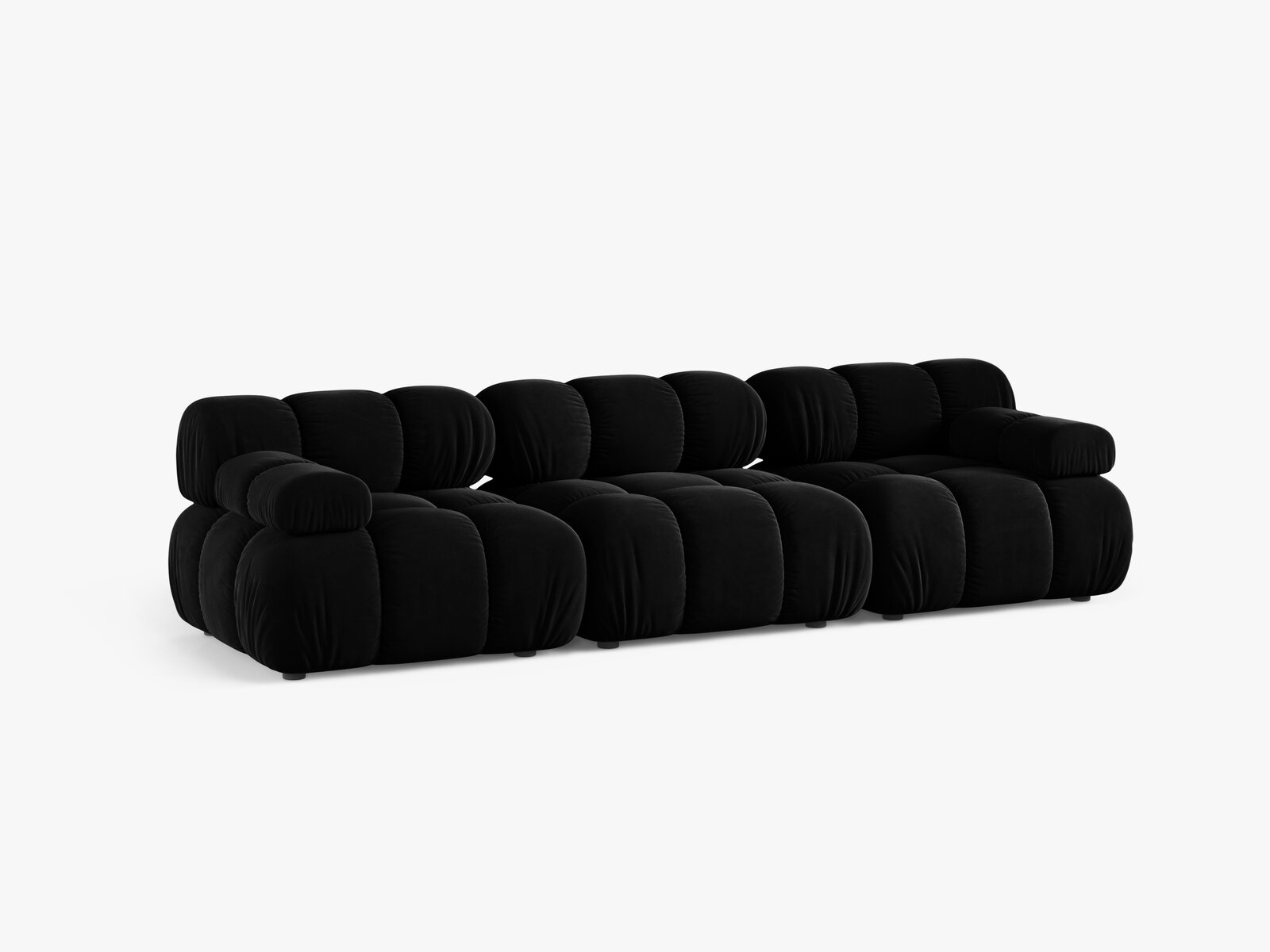 Micadoni Modulares Sofa Bellis 3-Sitzer Samt Venus Schwarz