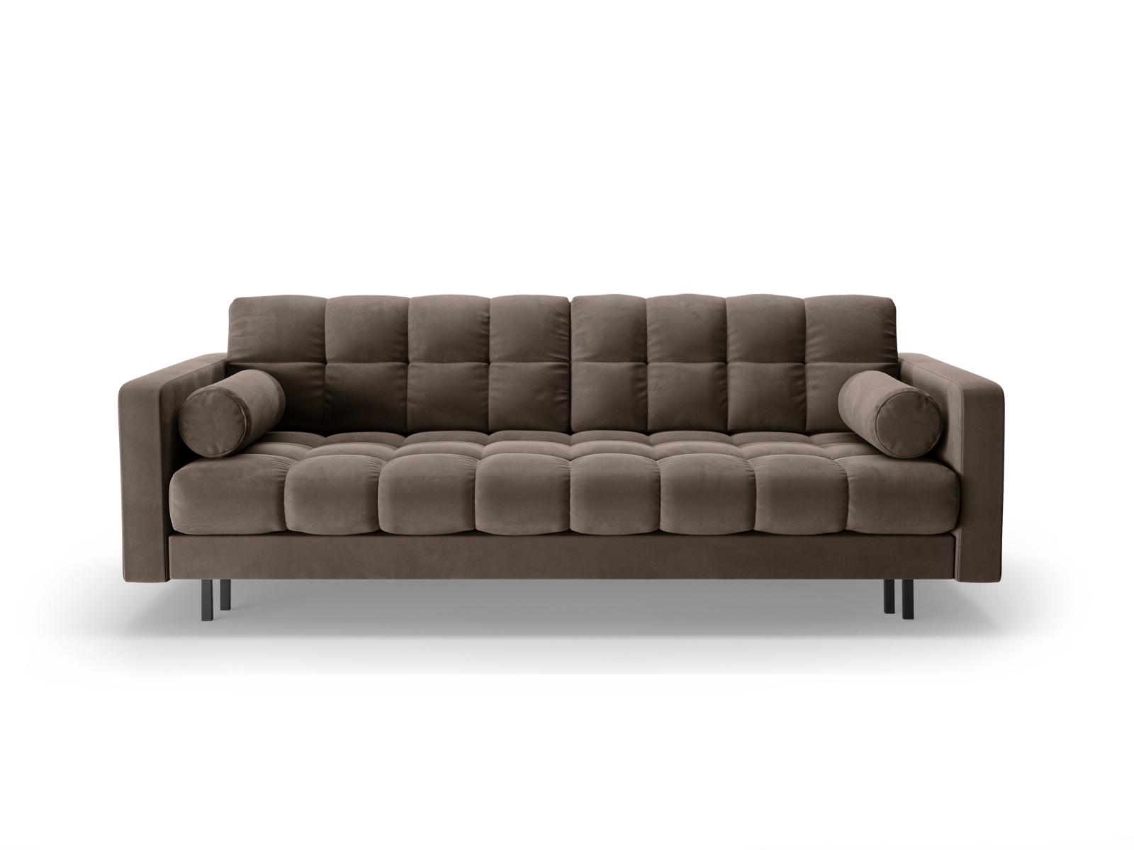 Cosmopolitan Design Schlafsofa Bali 3-Sitzer mit Bettkasten Samt Bluvel Schokolade