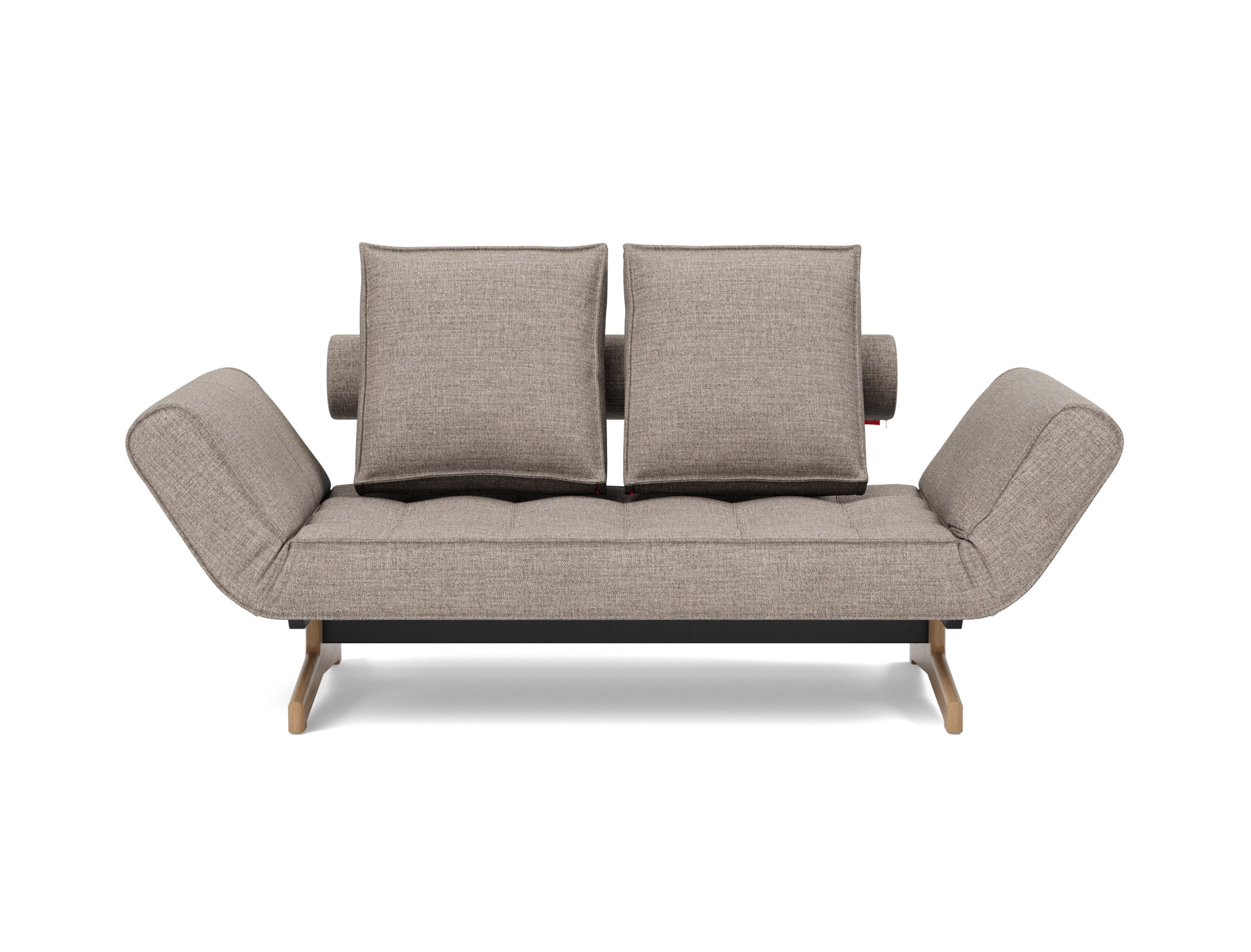 Tagesbett Ghia Chenille Yuveno 472-Warm-Grey Beine Eiche