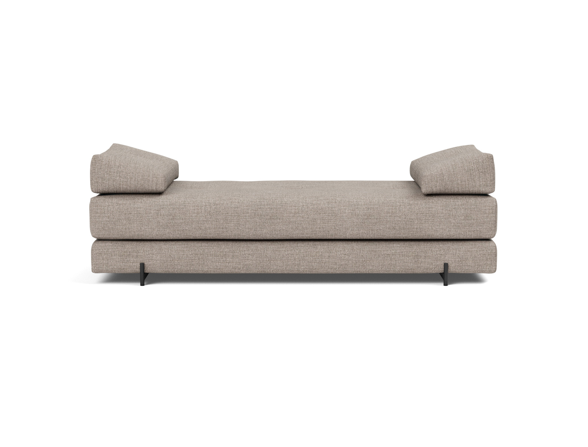 Tagesbett Sigmund Chenille Yuveno 472-Warm-Grey Beine Indu schwarz