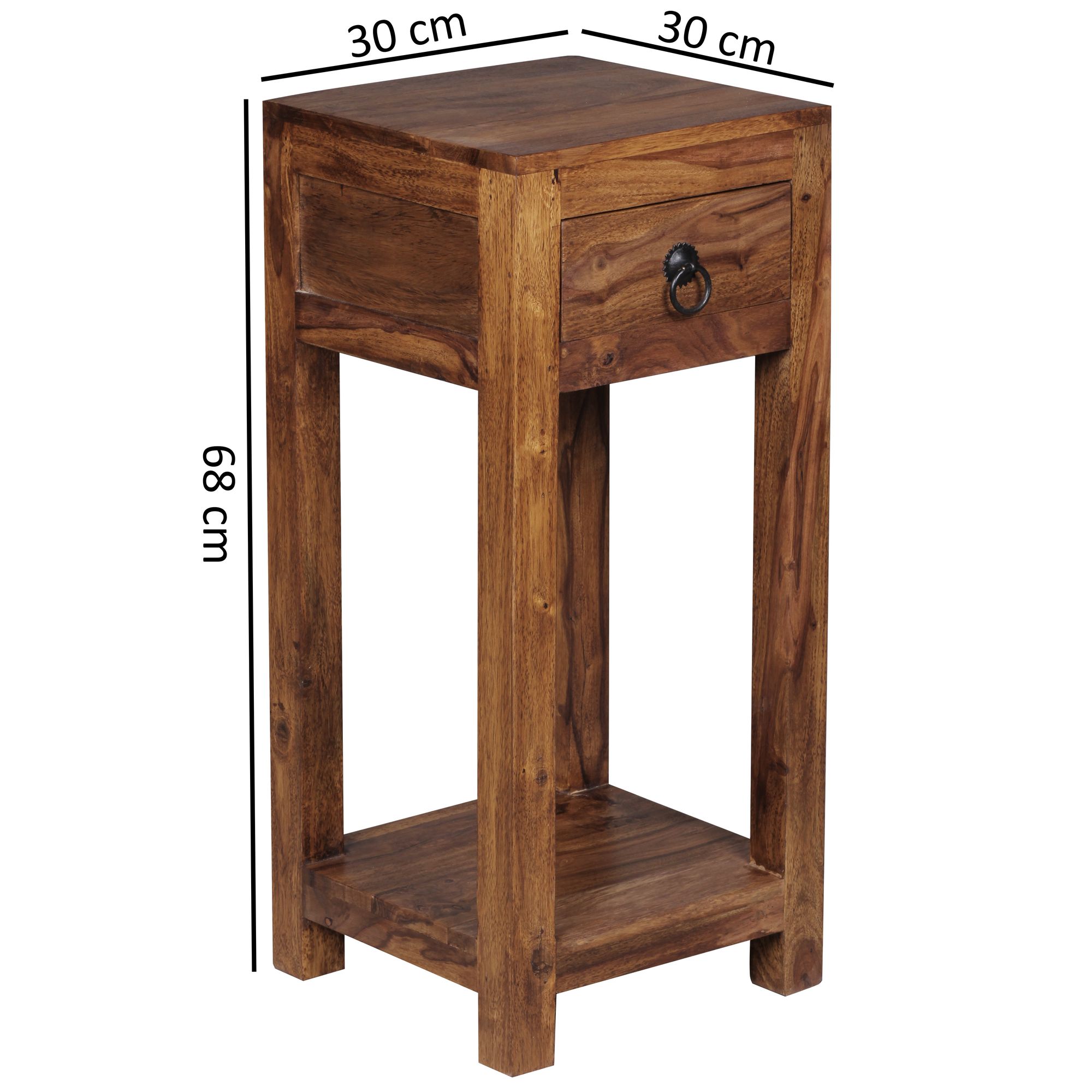 Beistelltisch Aalvik Sheesham Massivholz 30 × 30 × 68 cm