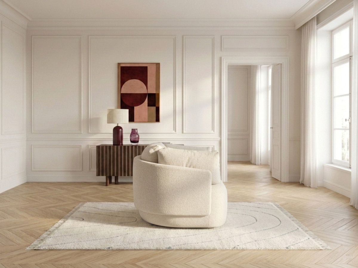 Bobochic Mario Sessel Melange-Stoff Beige