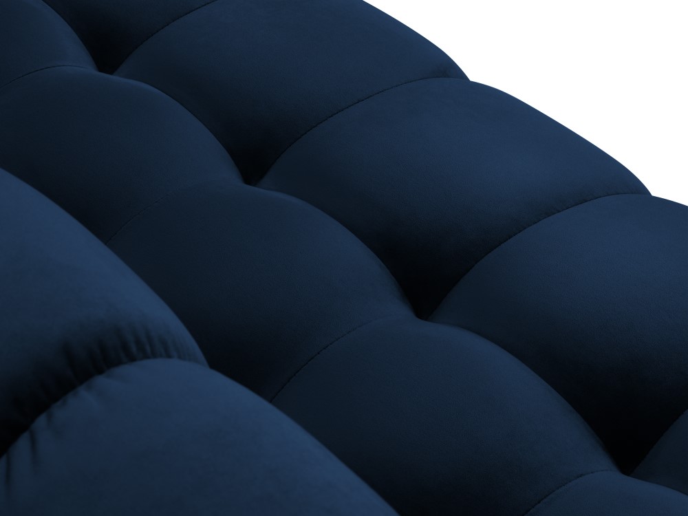 Cosmopolitan Design Ecksofa Bali 5-Sitzer Samt Bluvel Königsblau Links Beine Gold